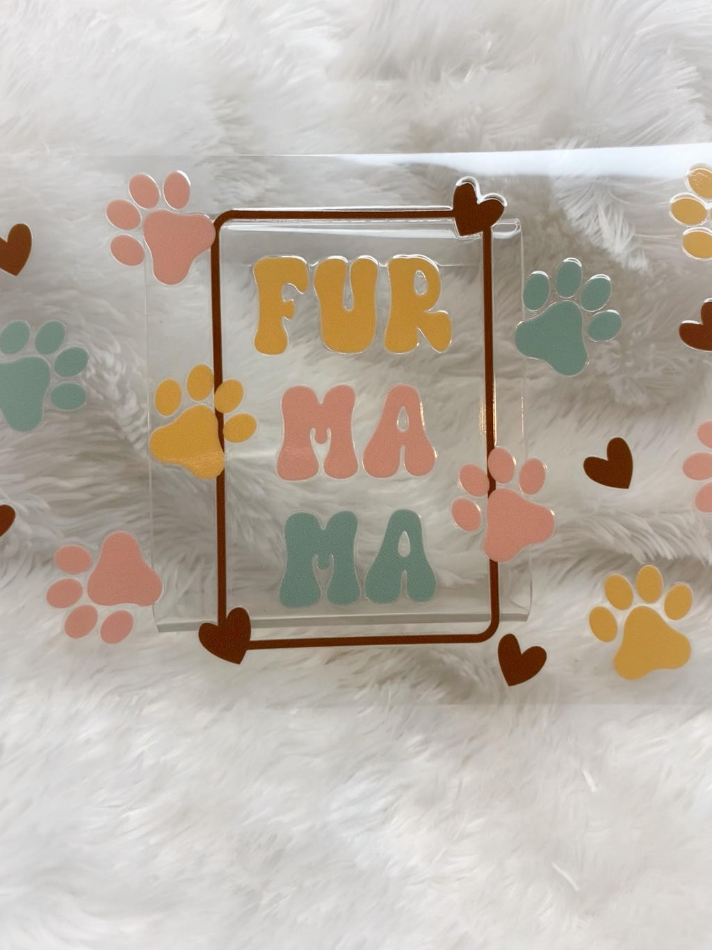 Fur Mama 16oz Tumbler Wrap: Dog Mom Puppy Love UV DTF
