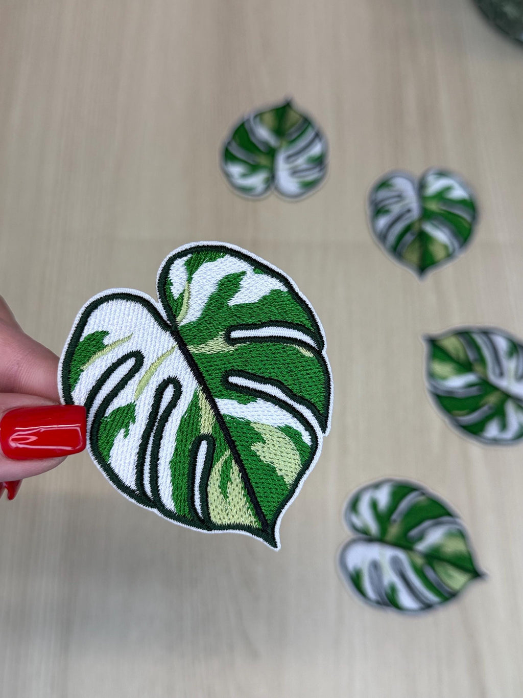 Monstera Leaf Iron-On Patch – Small Tropical Plant Embellishment