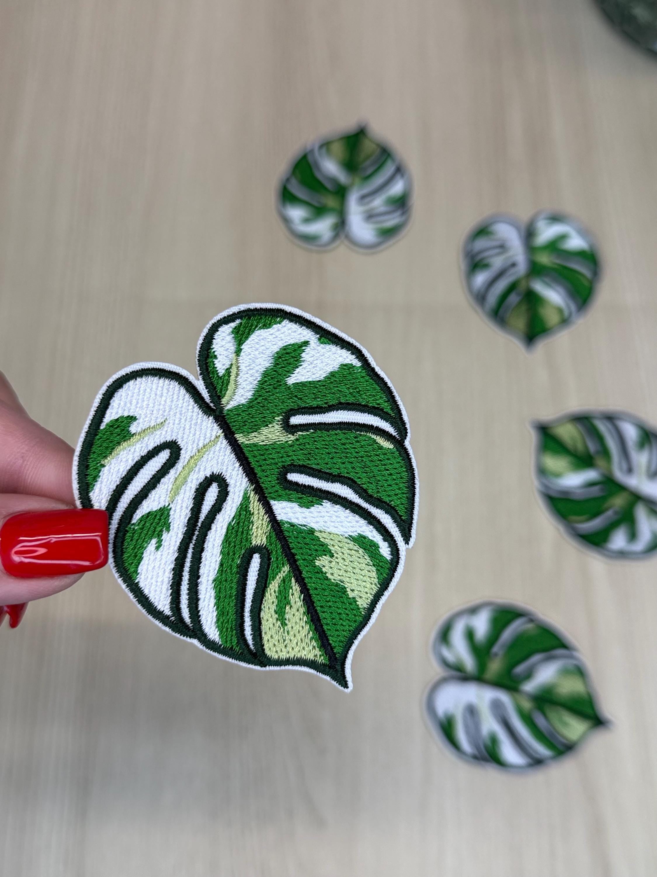 Monstera Leaf Iron-On Patch – Small Tropical Plant Embellishment