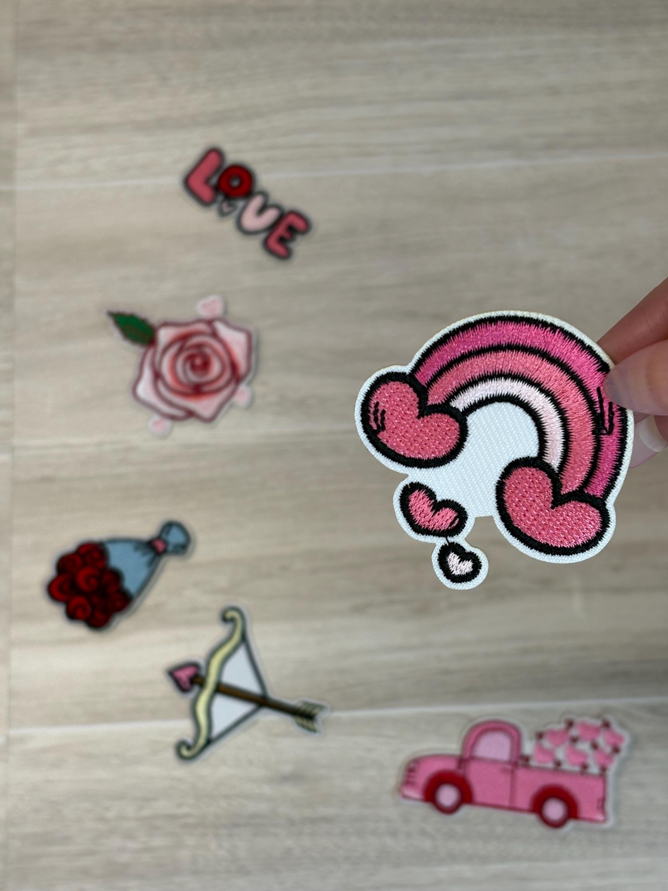 Valentine’s Day Patch Set of 6 | Cute Embroidery Iron-On Appliques (2.5–3”)