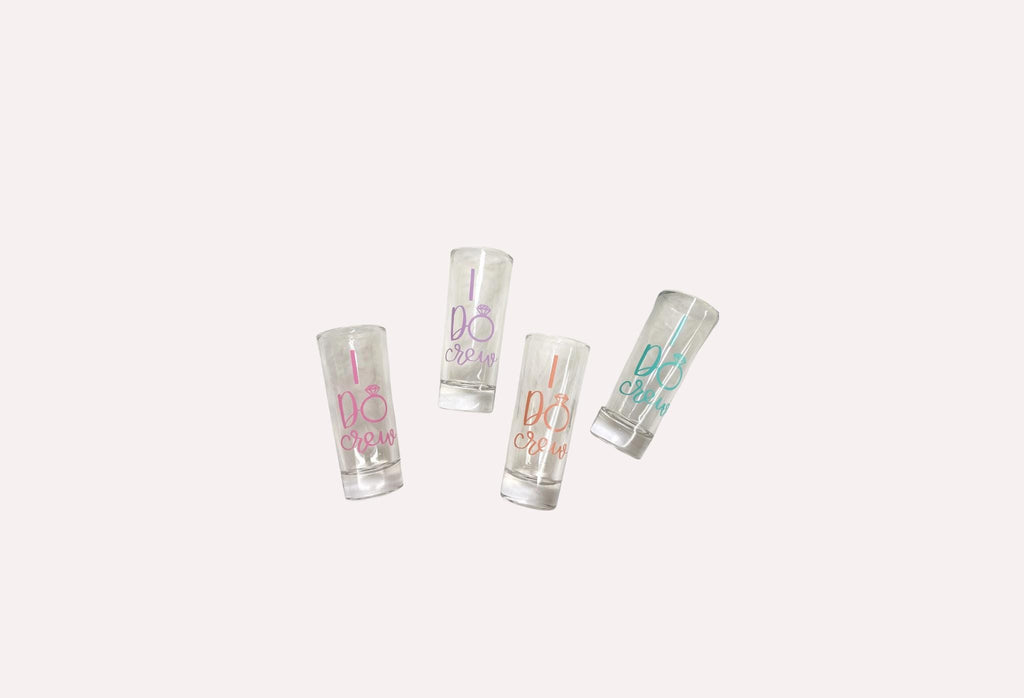 Pastel Bridesmaid Shot Glasses: Bridal Party Favors