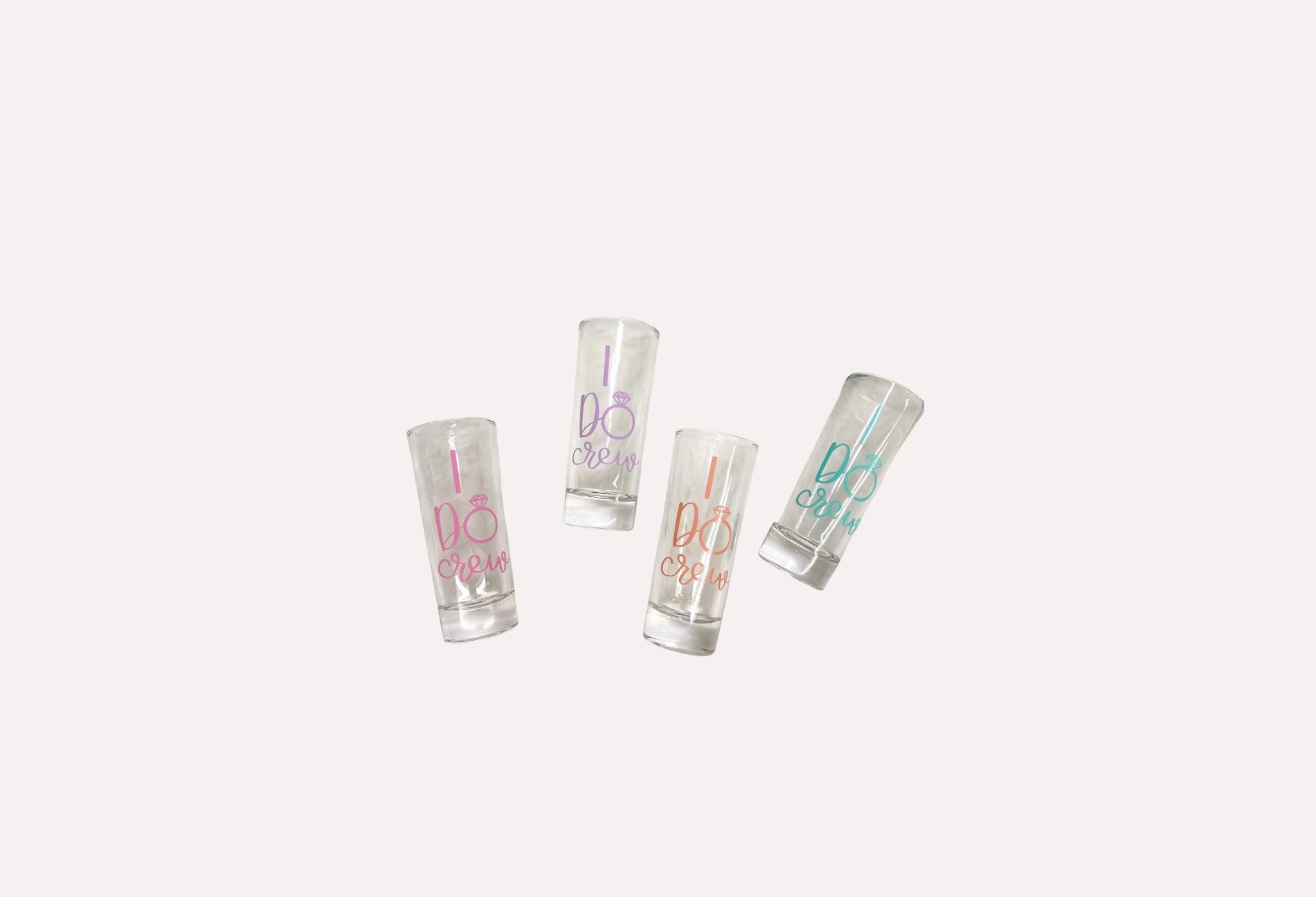 Pastel Bridesmaid Shot Glasses: Bridal Party Favors