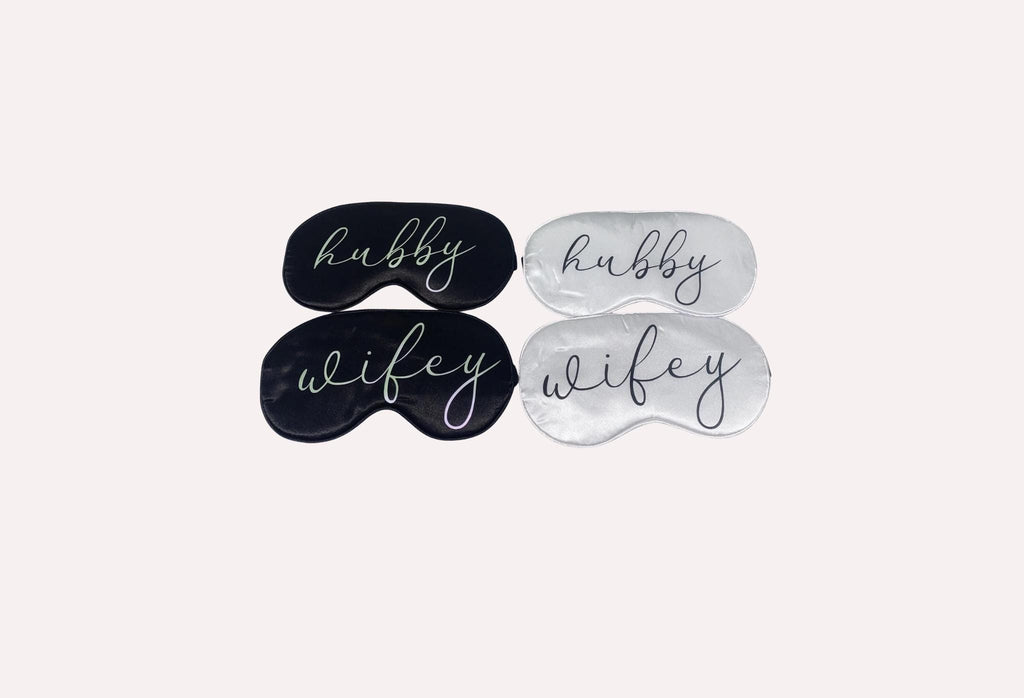 Couples’ Sleep Masks – “Wifey & Hubby” Set