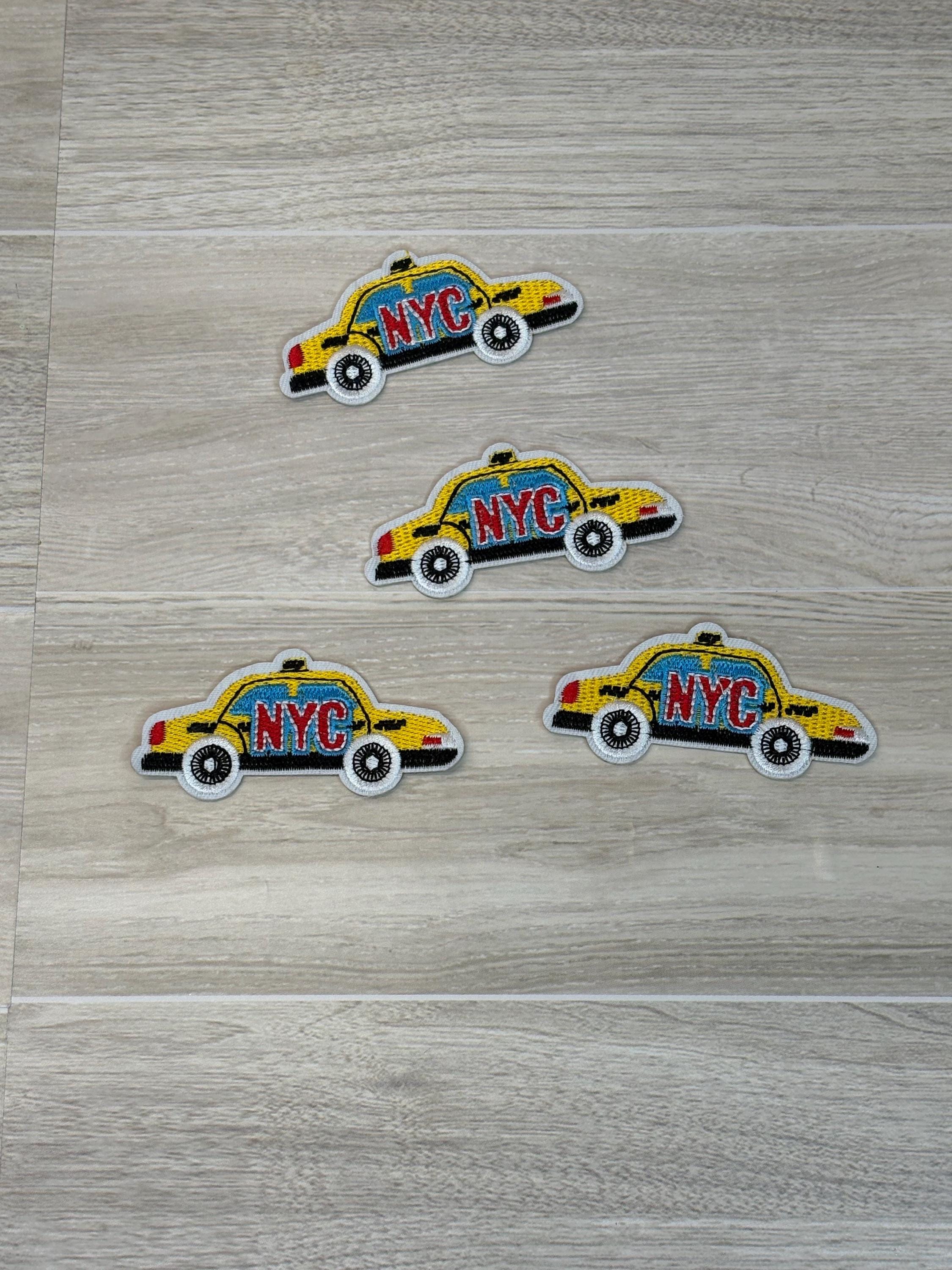 NYC Taxi Cab Embroidery Patch | Iron-On Applique 2-3.5 inches