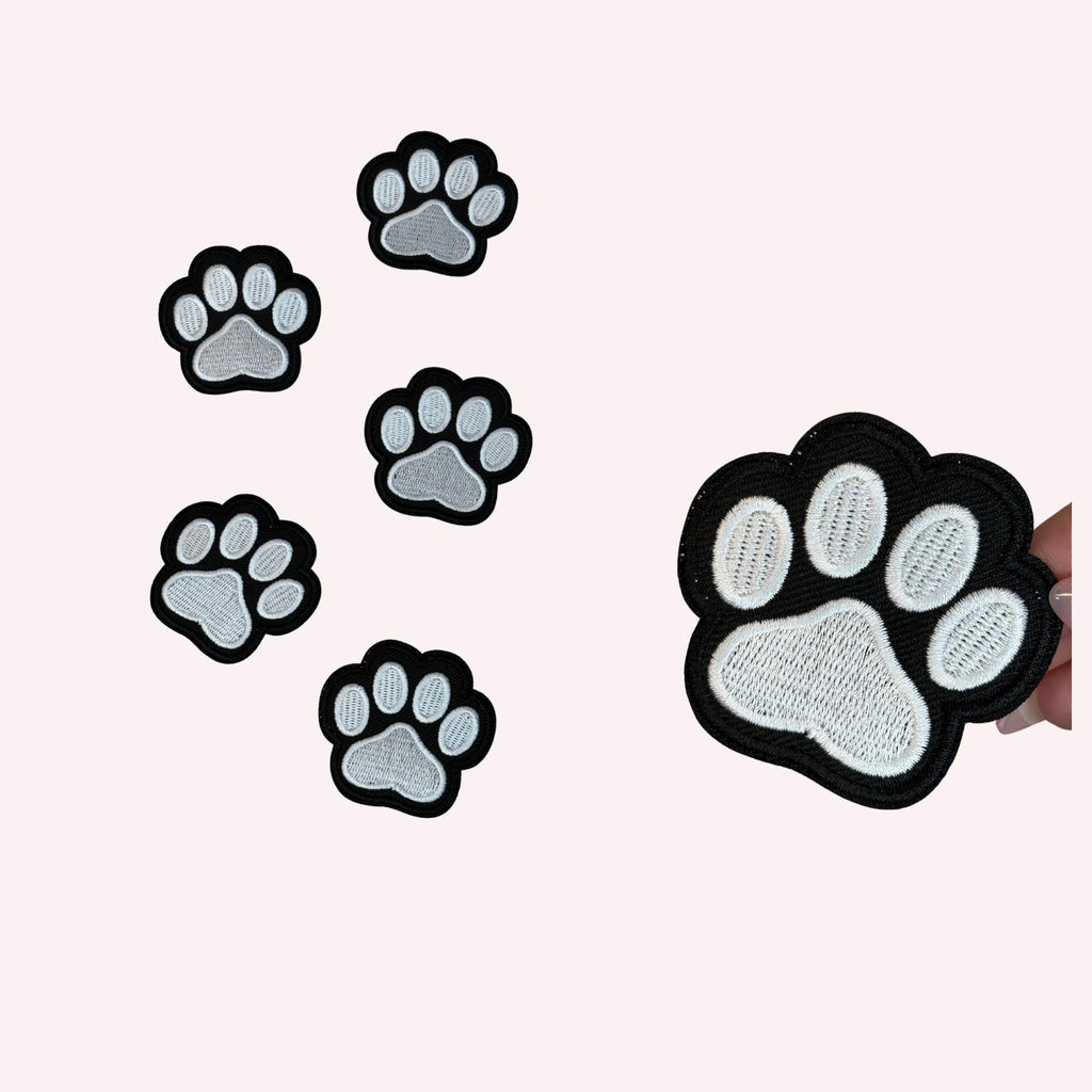 Paw Print Embroidery Patch | Iron-On Applique (2–4”)