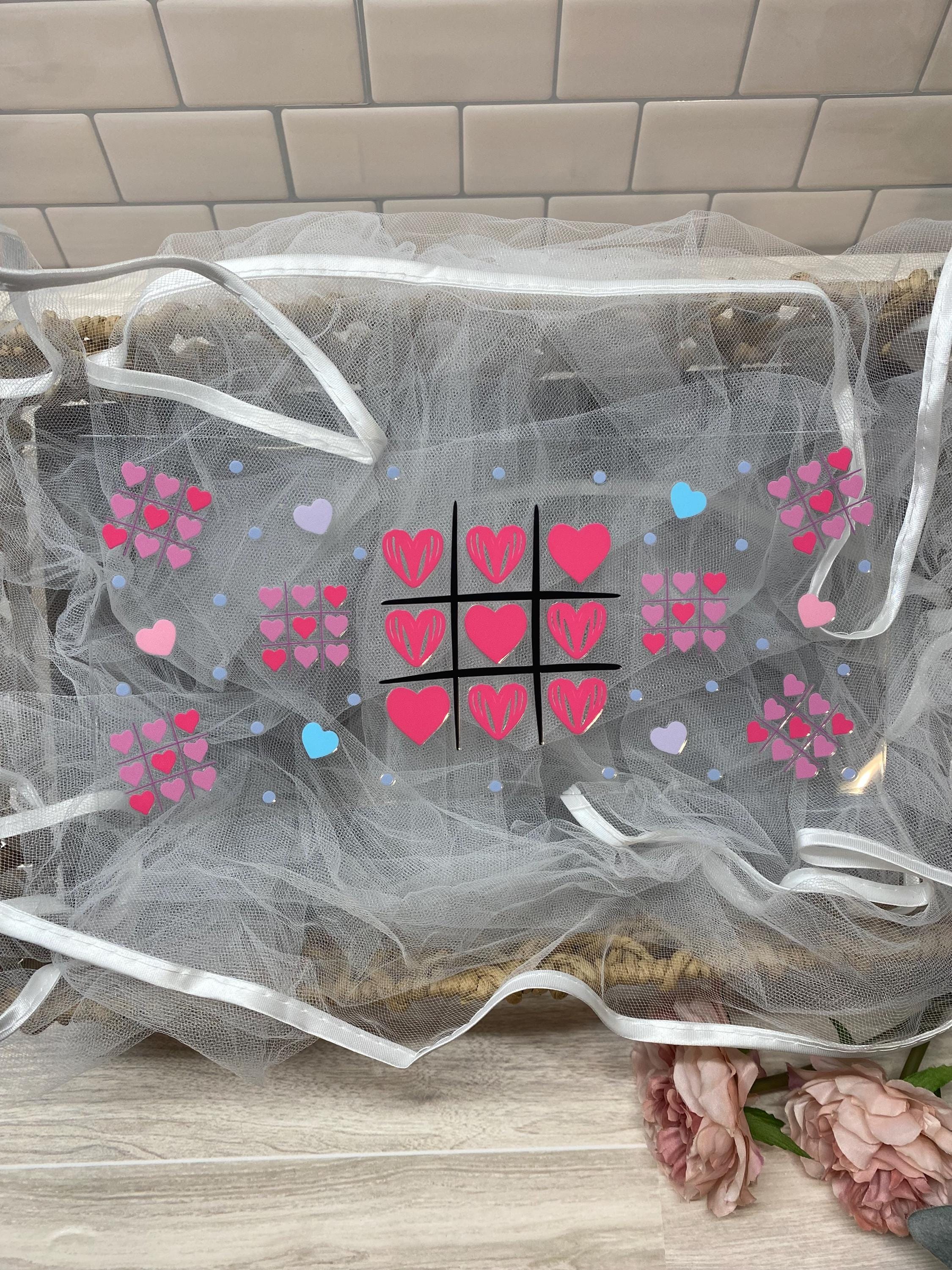 Valentine's Hearts Tic-Tac-Toe UV DTF 16oz Cup Wrap