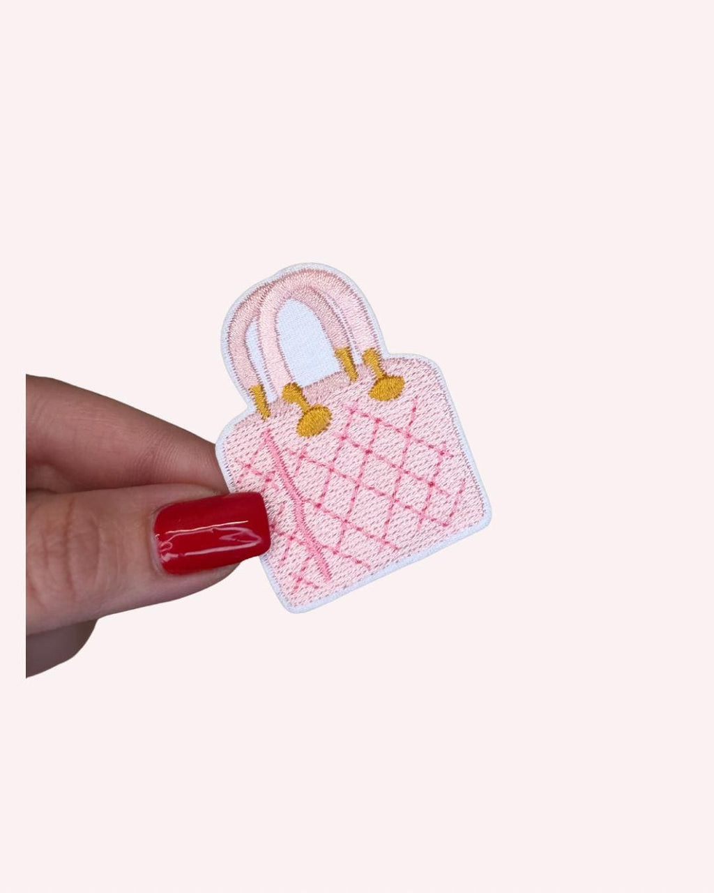 Pink Purse Iron-On Patch – 2-Inch Girly Accessory Embellishment