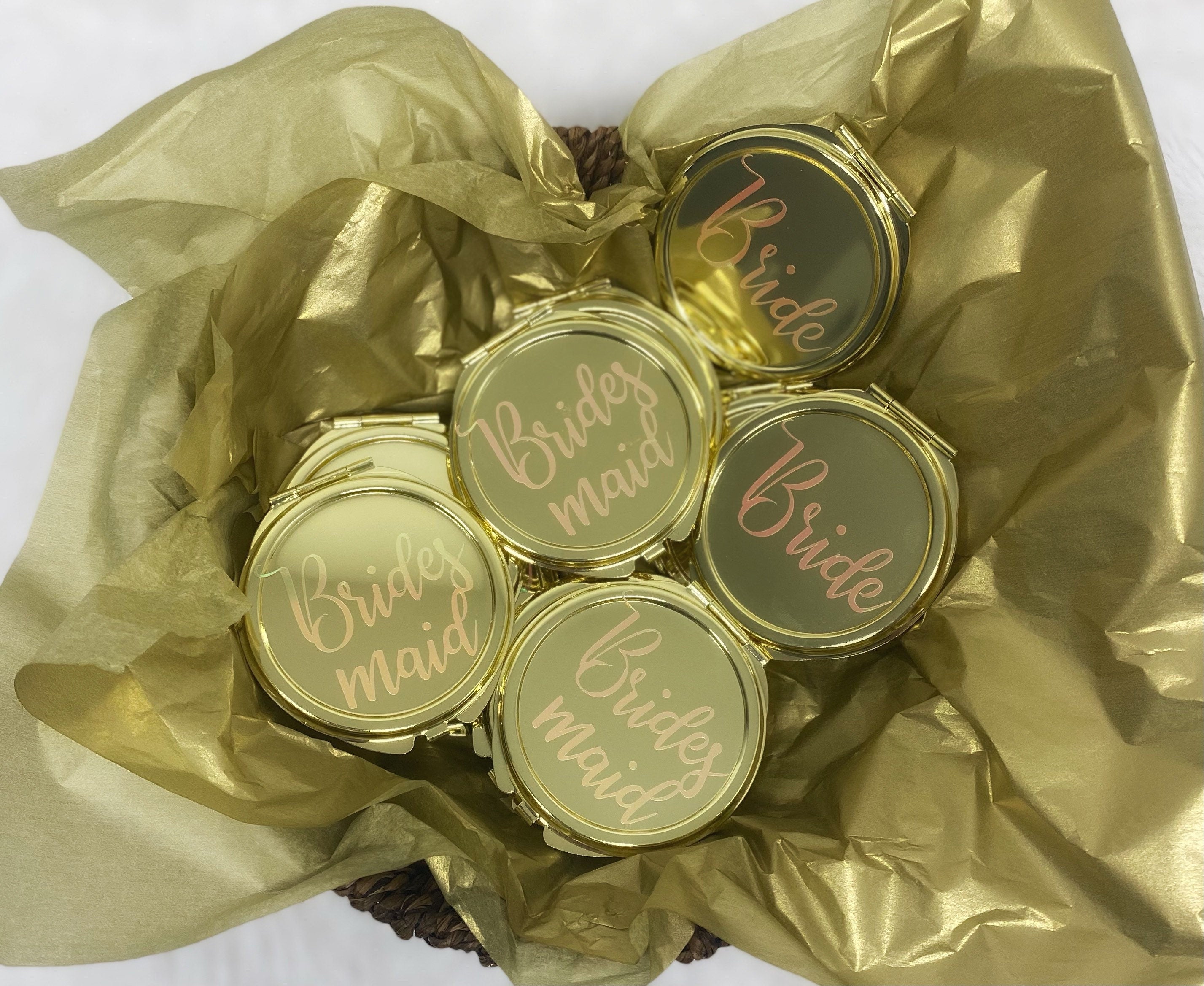 Holographic Bride/Bridesmaid Compact Mirror