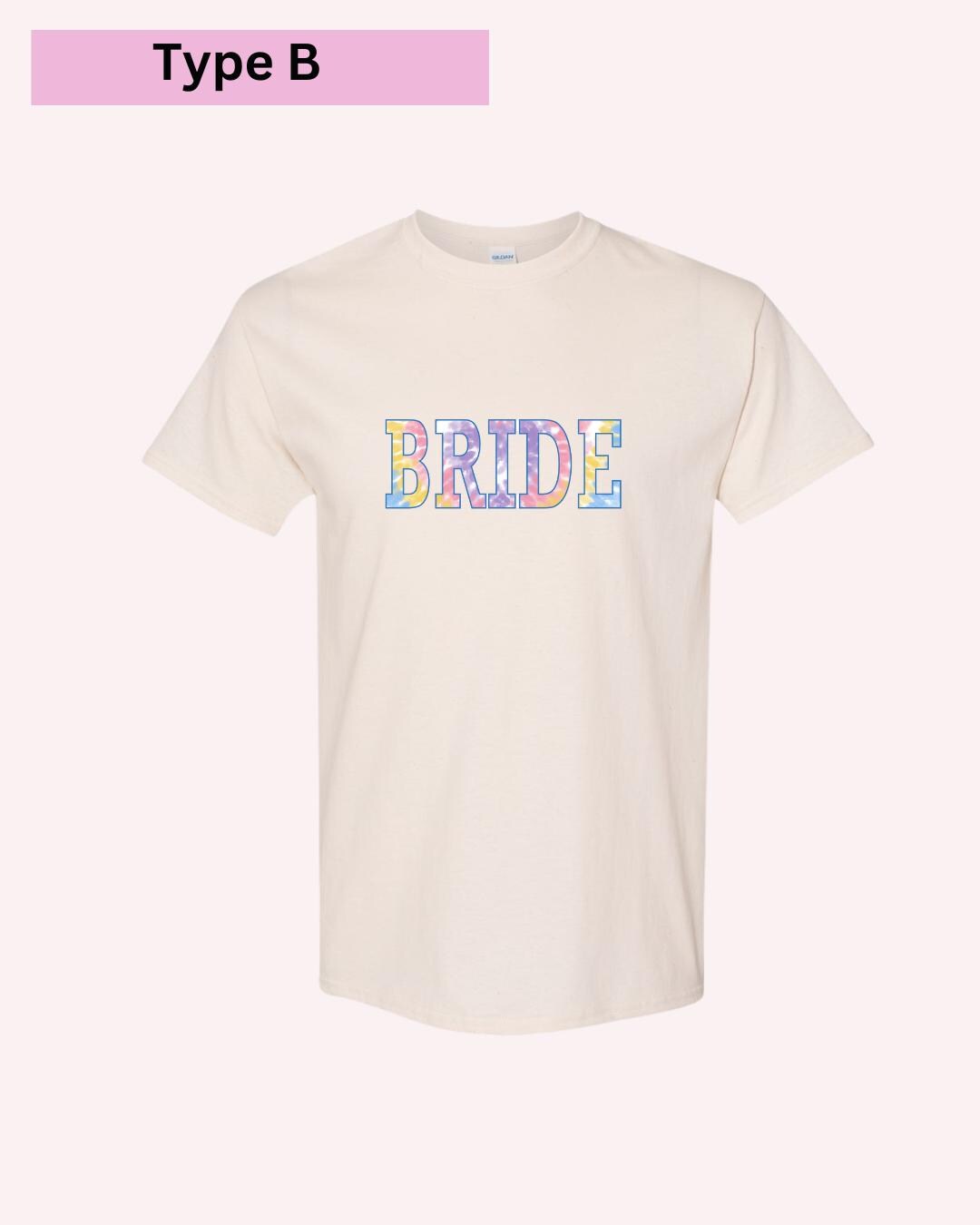 Bride & Babe Tie-Dye Bachelorette T-Shirts: Matching Bridal Party Tees