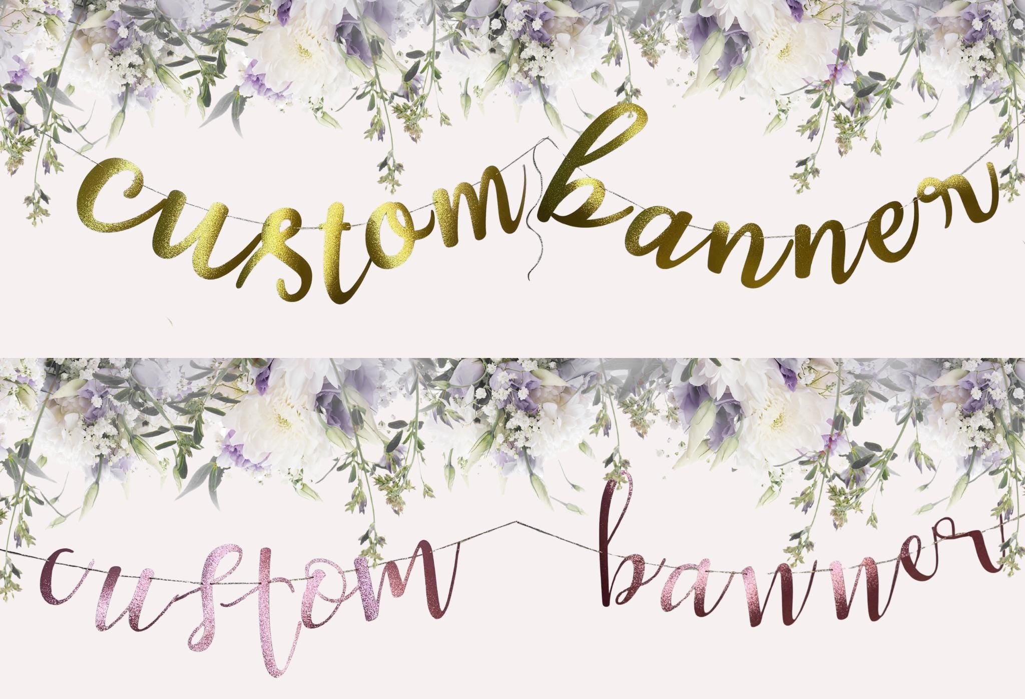 Personalized Glitter Cardstock Banner: Custom Party Decoration