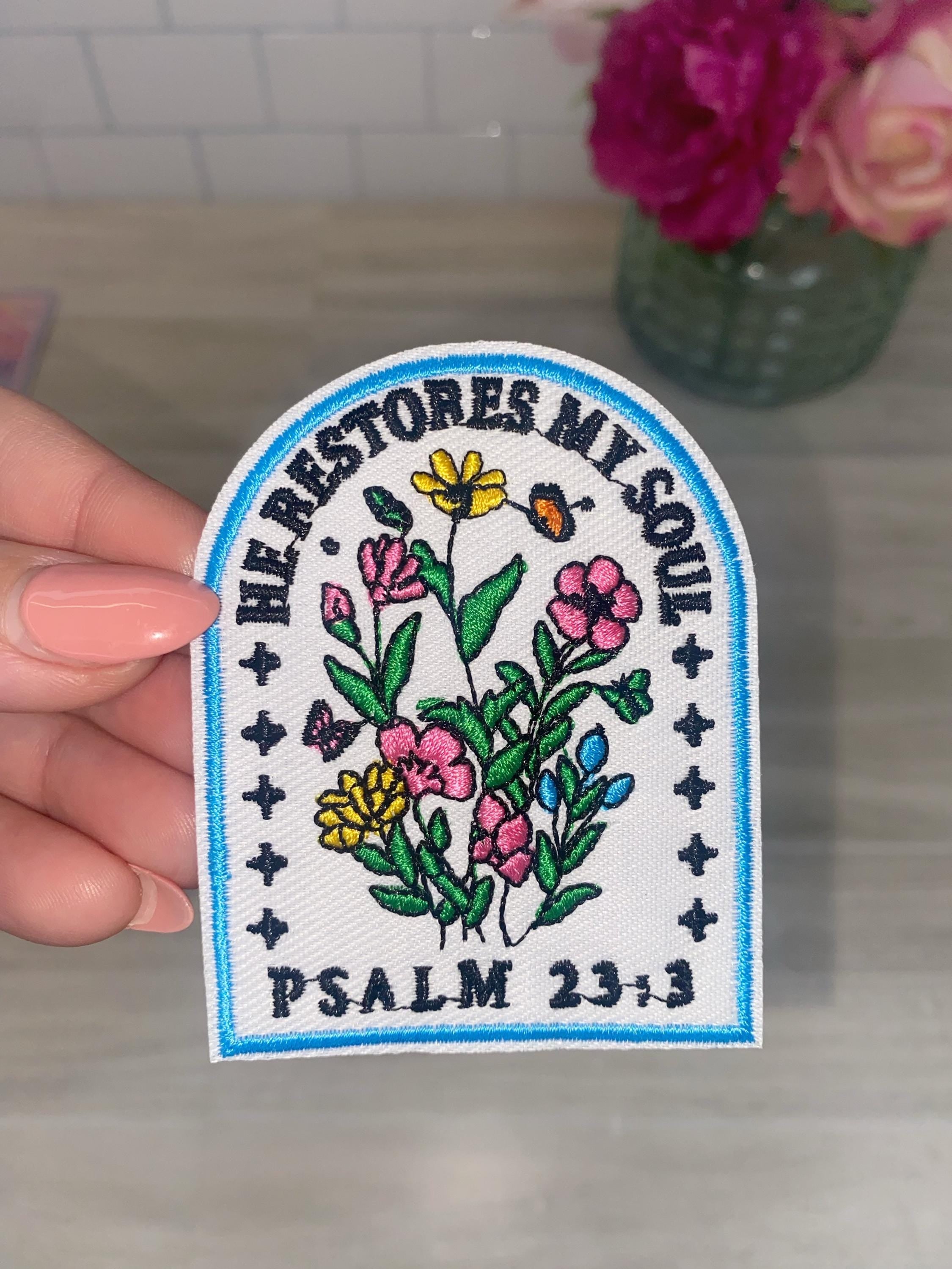 Faith Over Fear Embroidered Patch Set: Christian Iron-On Appliques (Set of 6)