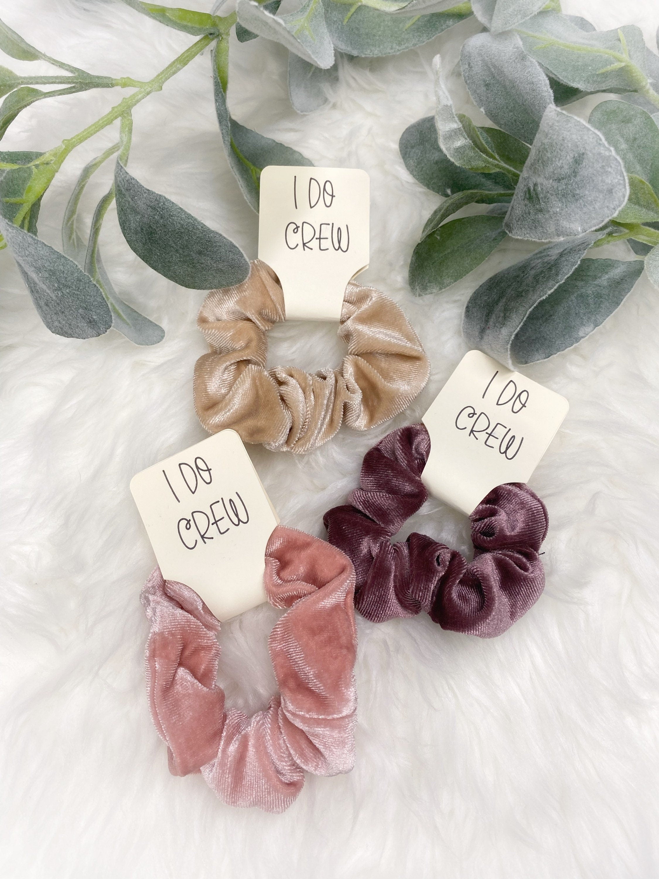 Blush Velvet Hair Ties: Bridesmaid Favors, I Do Crew