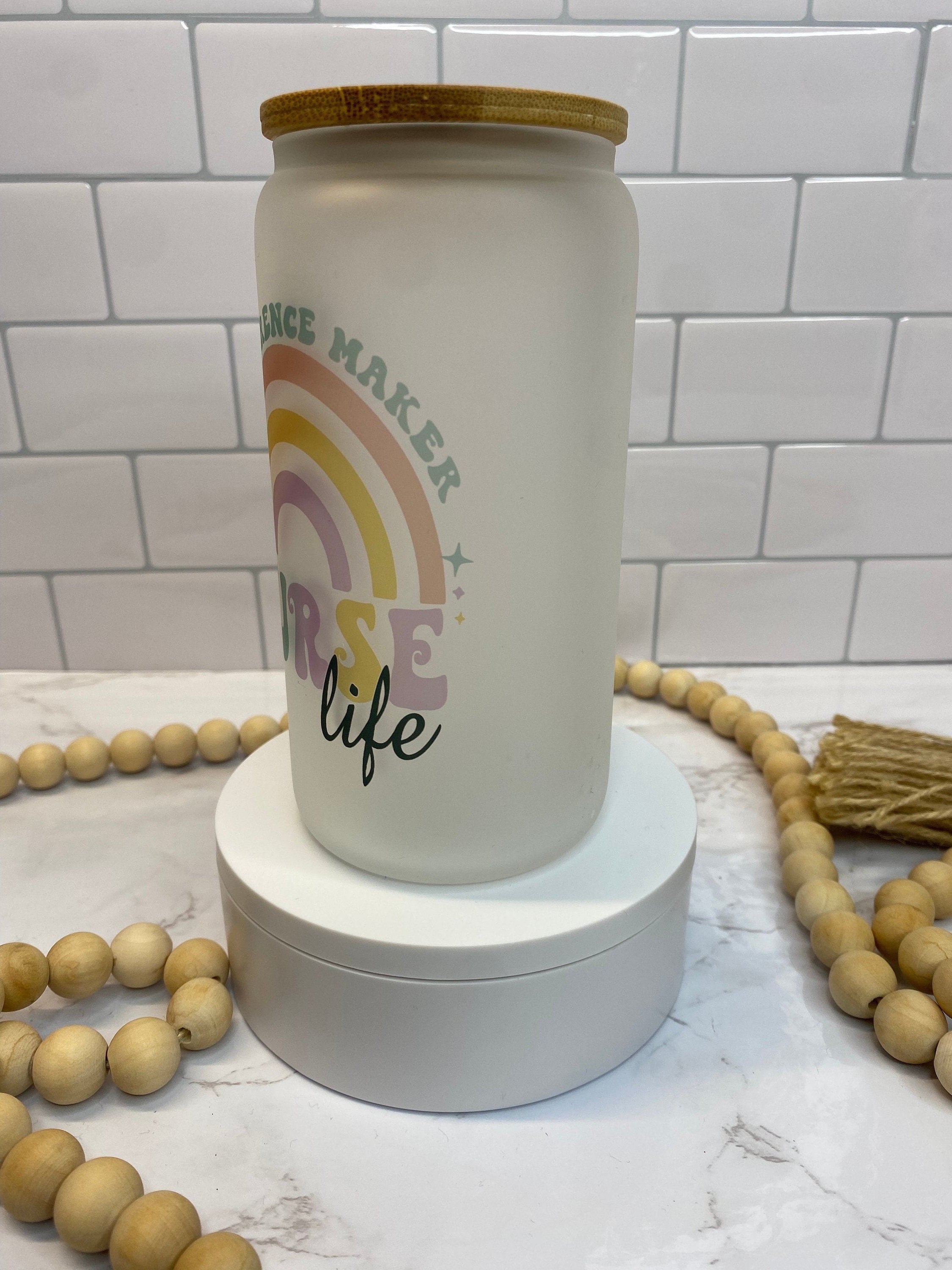 Nurse Themed Frosted Beer Can Glass