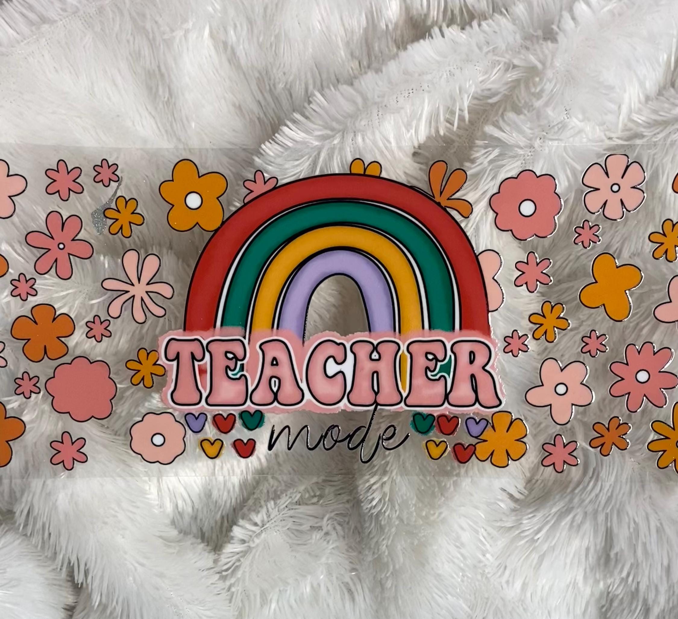 Teacher Mode UV DTF Wrap: 16oz Tumbler Decal