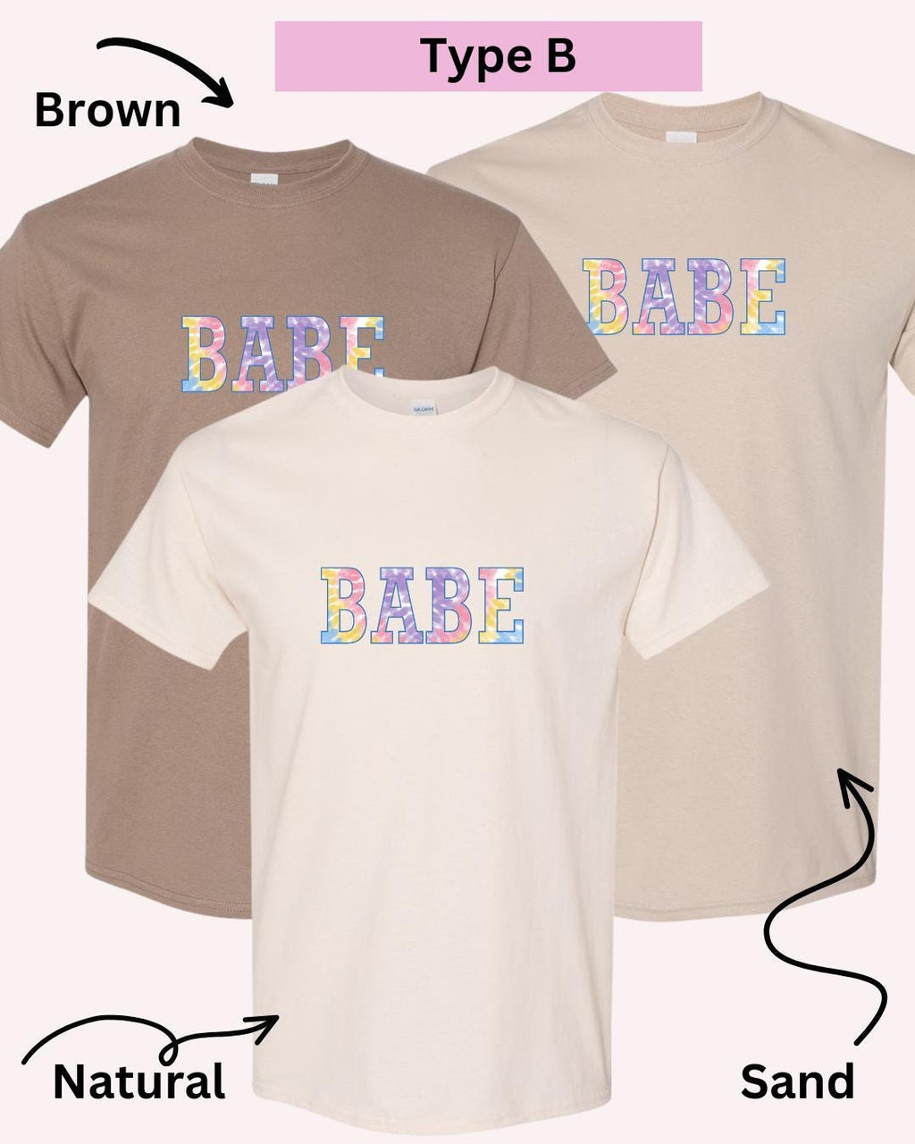 Bride & Babe Tie-Dye Bachelorette T-Shirts: Matching Bridal Party Tees