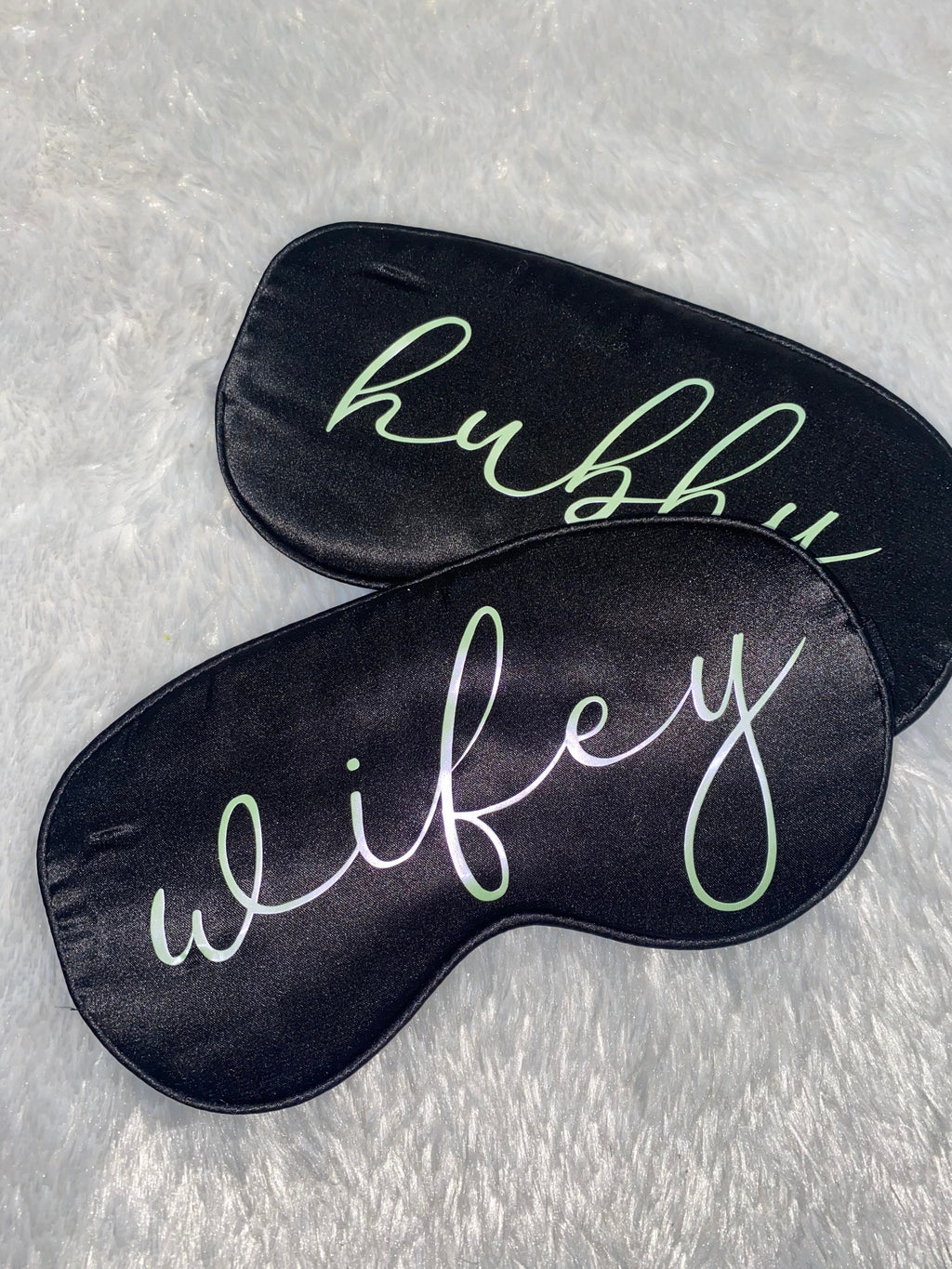 Couples’ Sleep Masks – “Wifey & Hubby” Set