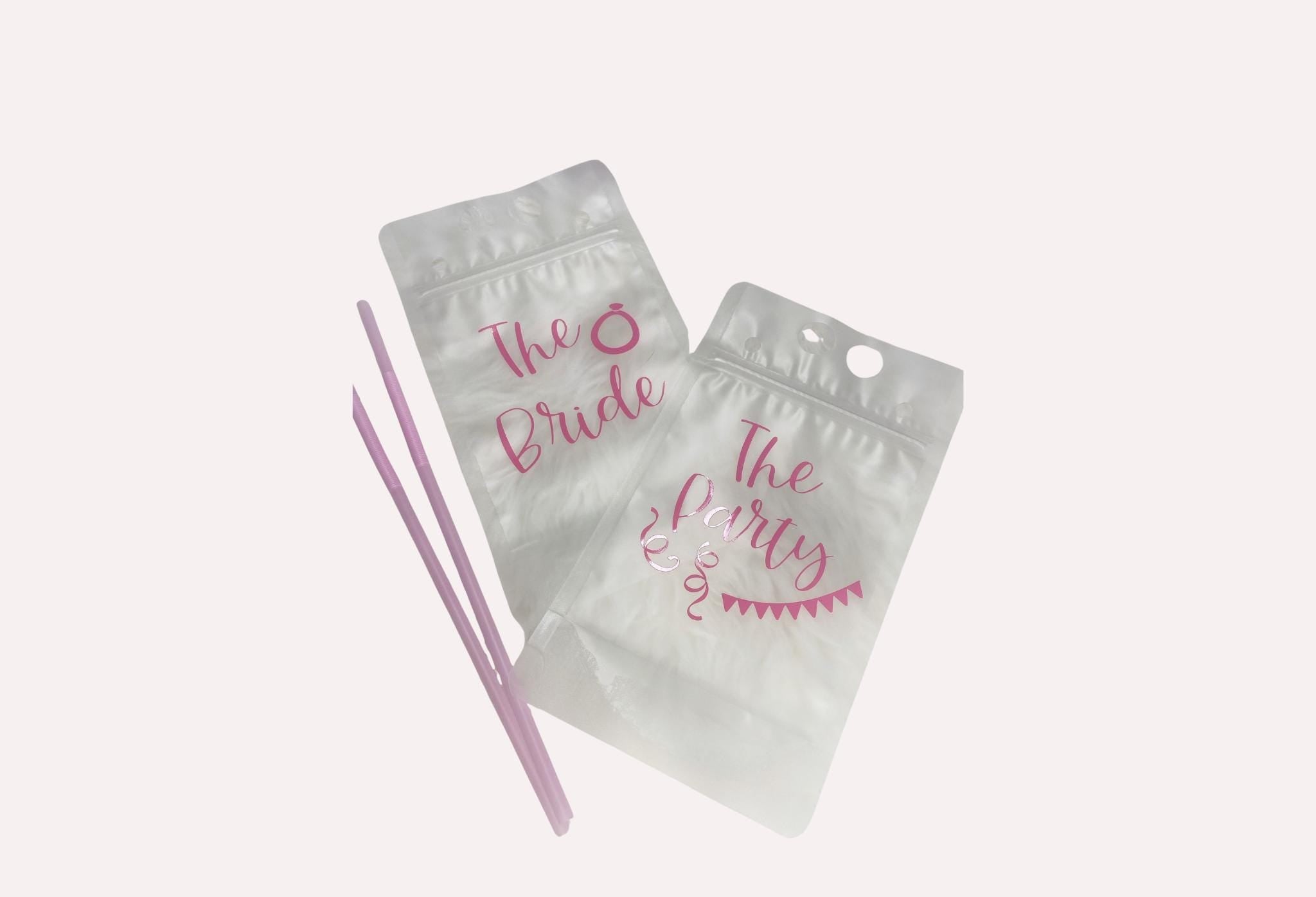 Personalized Bachelorette Drink Pouches: Bridal Party Favors