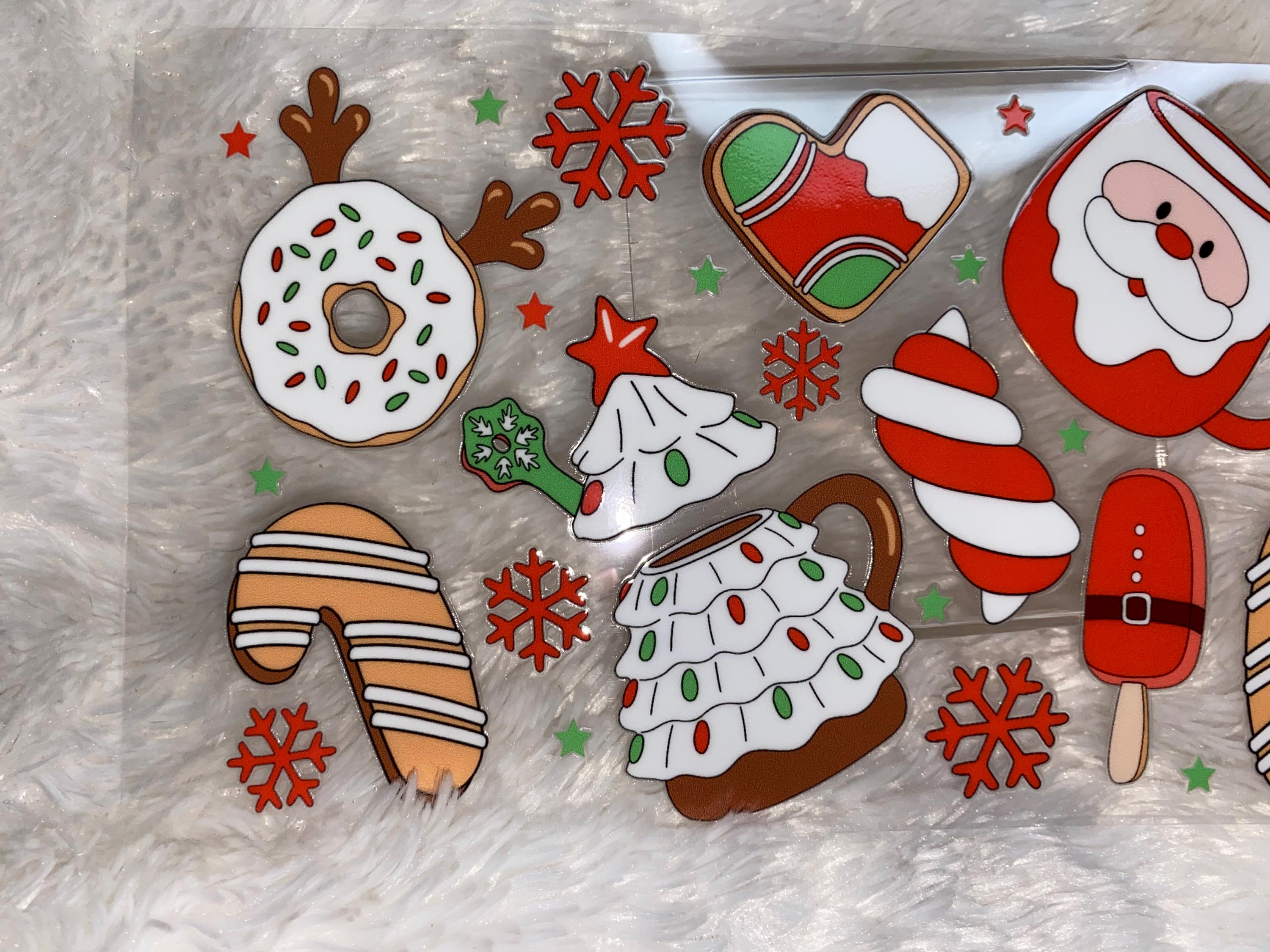 Christmas UV DTF 16oz Tumbler Wrap: Festive Cup Design