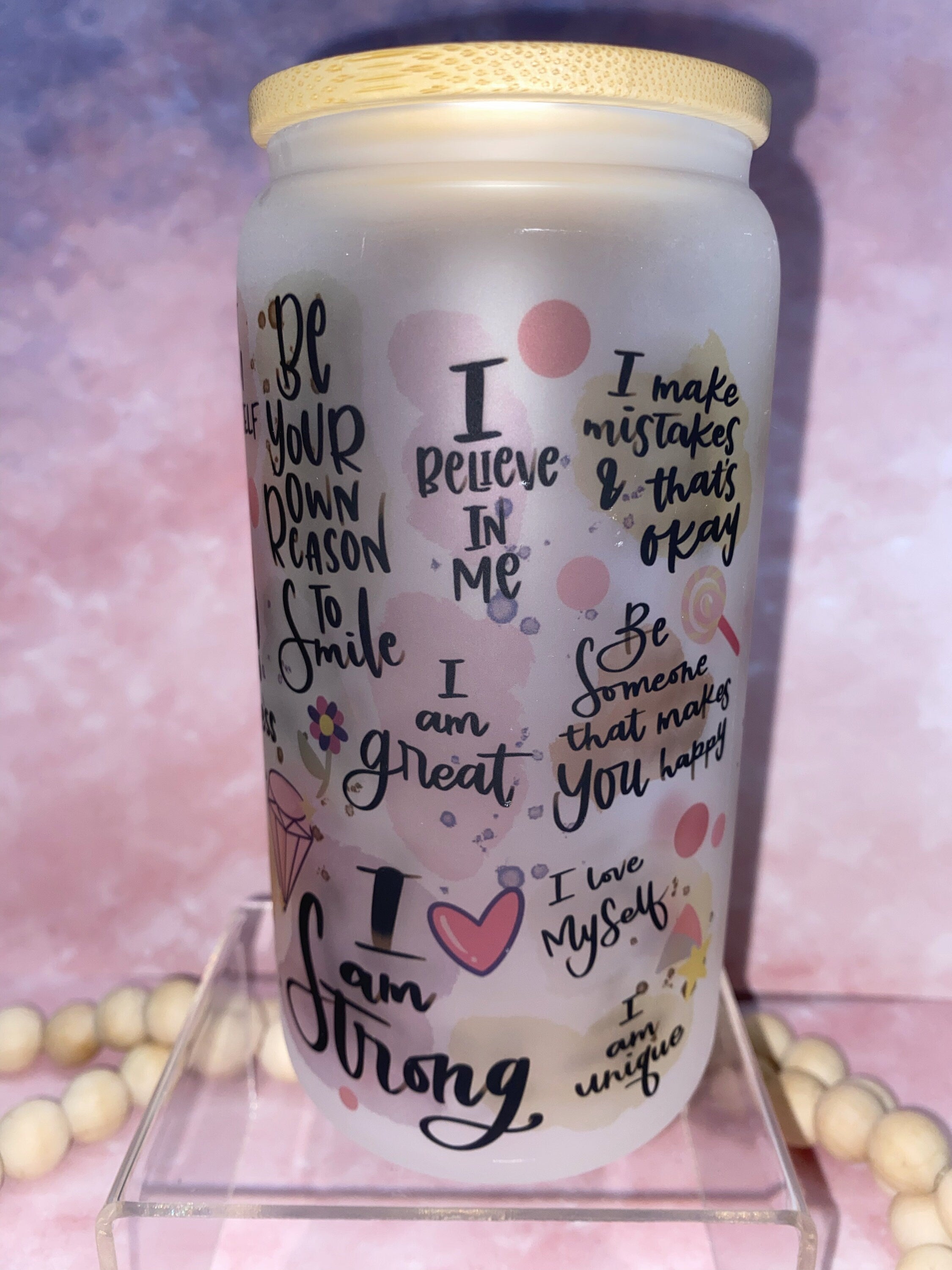 Self Love - Frosted Beer Can Glass