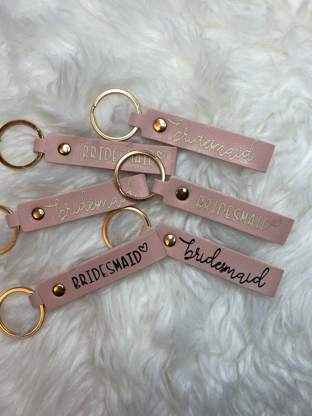 Bridesmaid keychain!-light pink