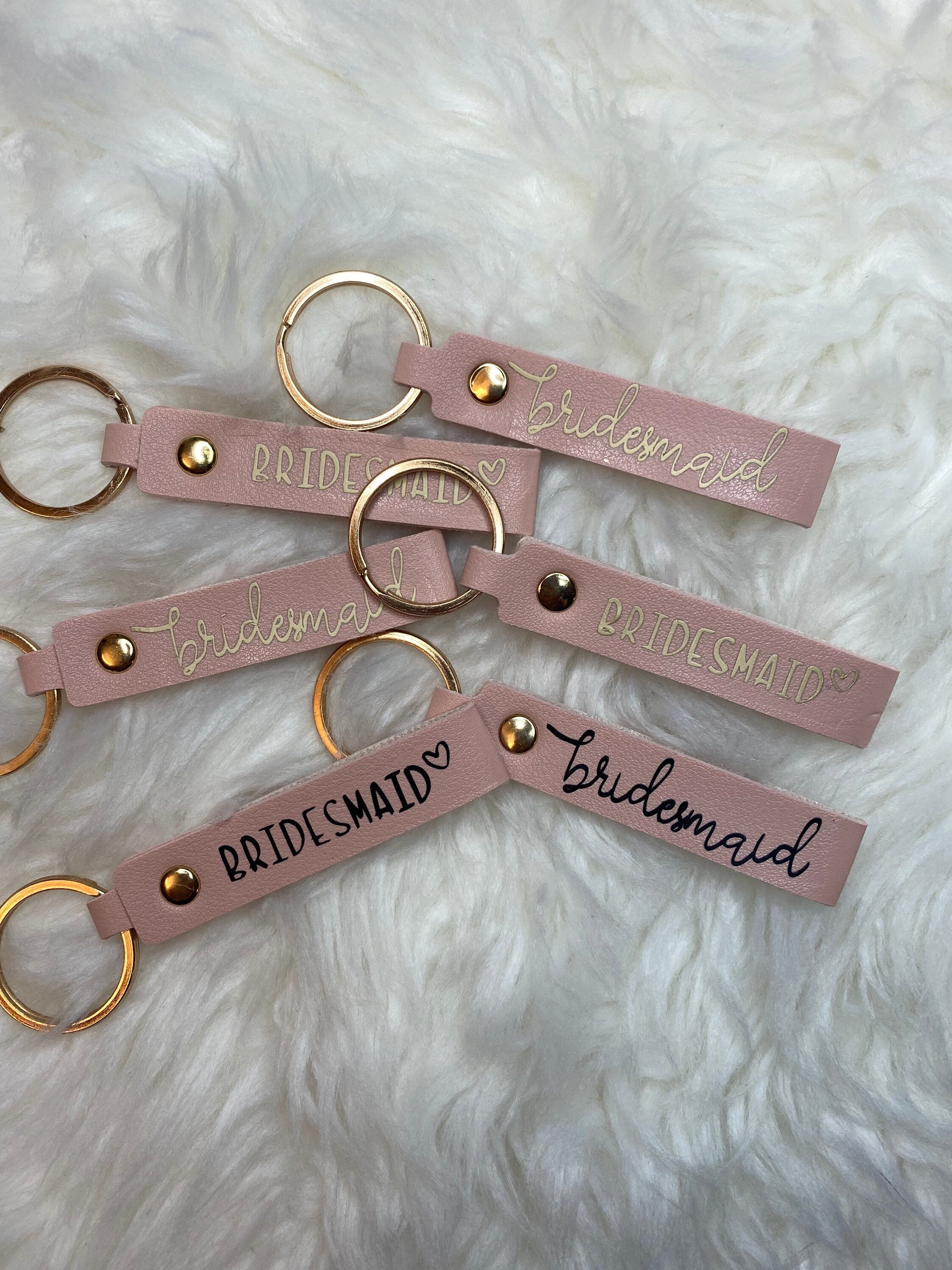 Bridesmaid keychain!-light pink