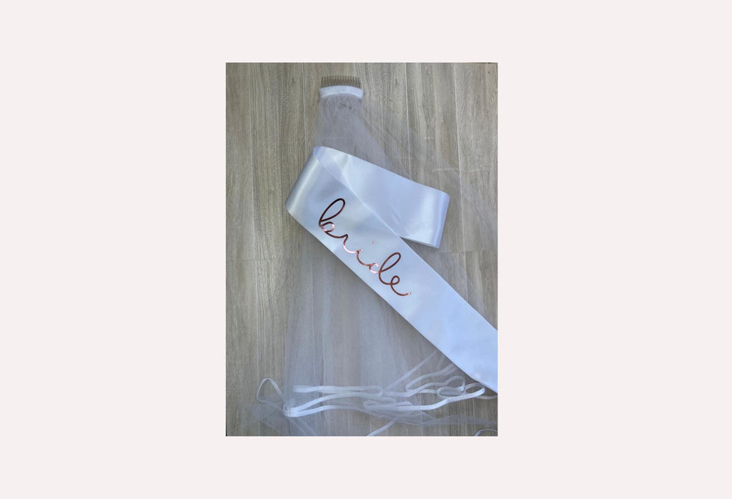 bride veil & sash