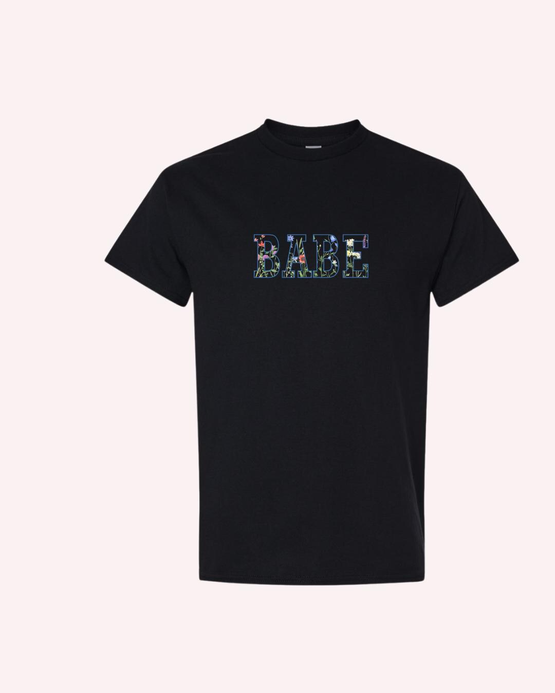 Floral Bride & Babe T-Shirts: Bachelorette Party Matching Tees