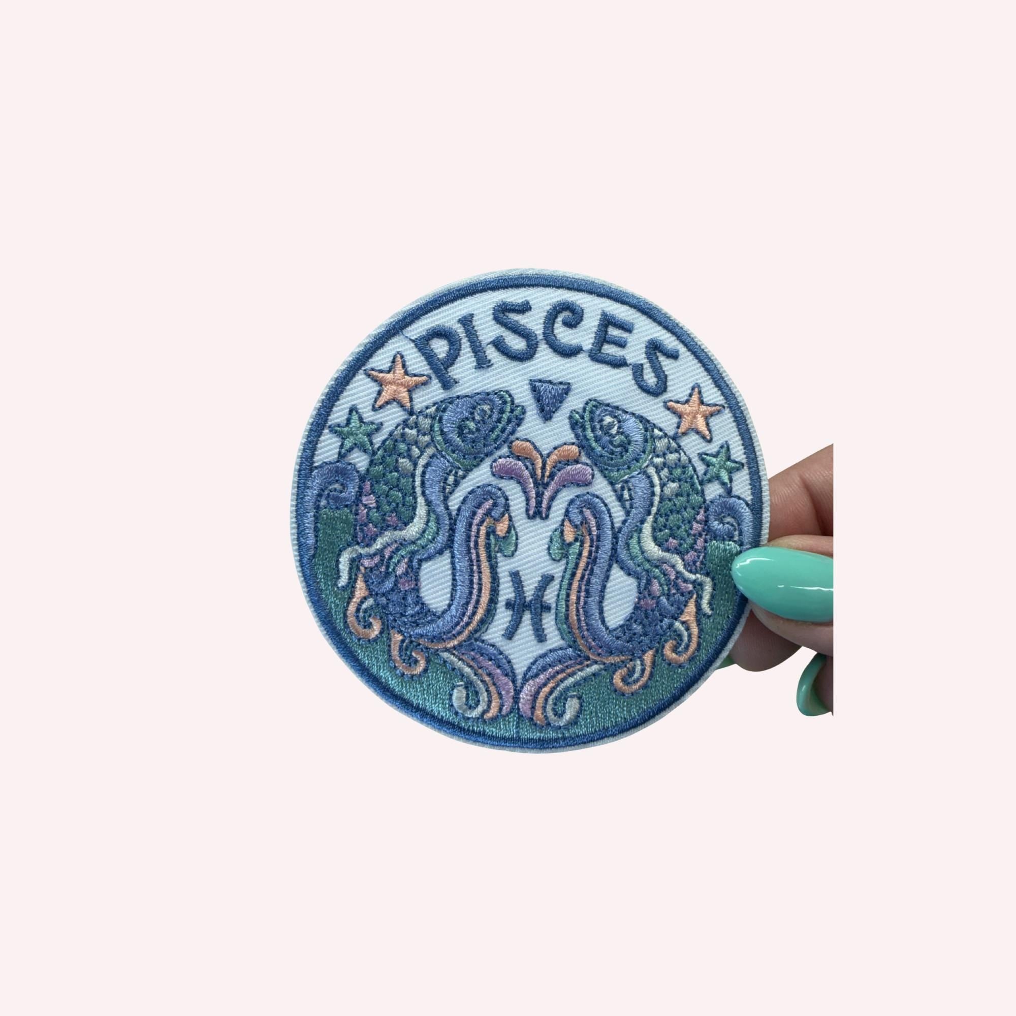 Zodiac Embroidered Iron-On Patch Astrology Star Sign Patch Aries Taurus Gemini Cancer Leo Virgo Libra Scorpio Pisces Patch