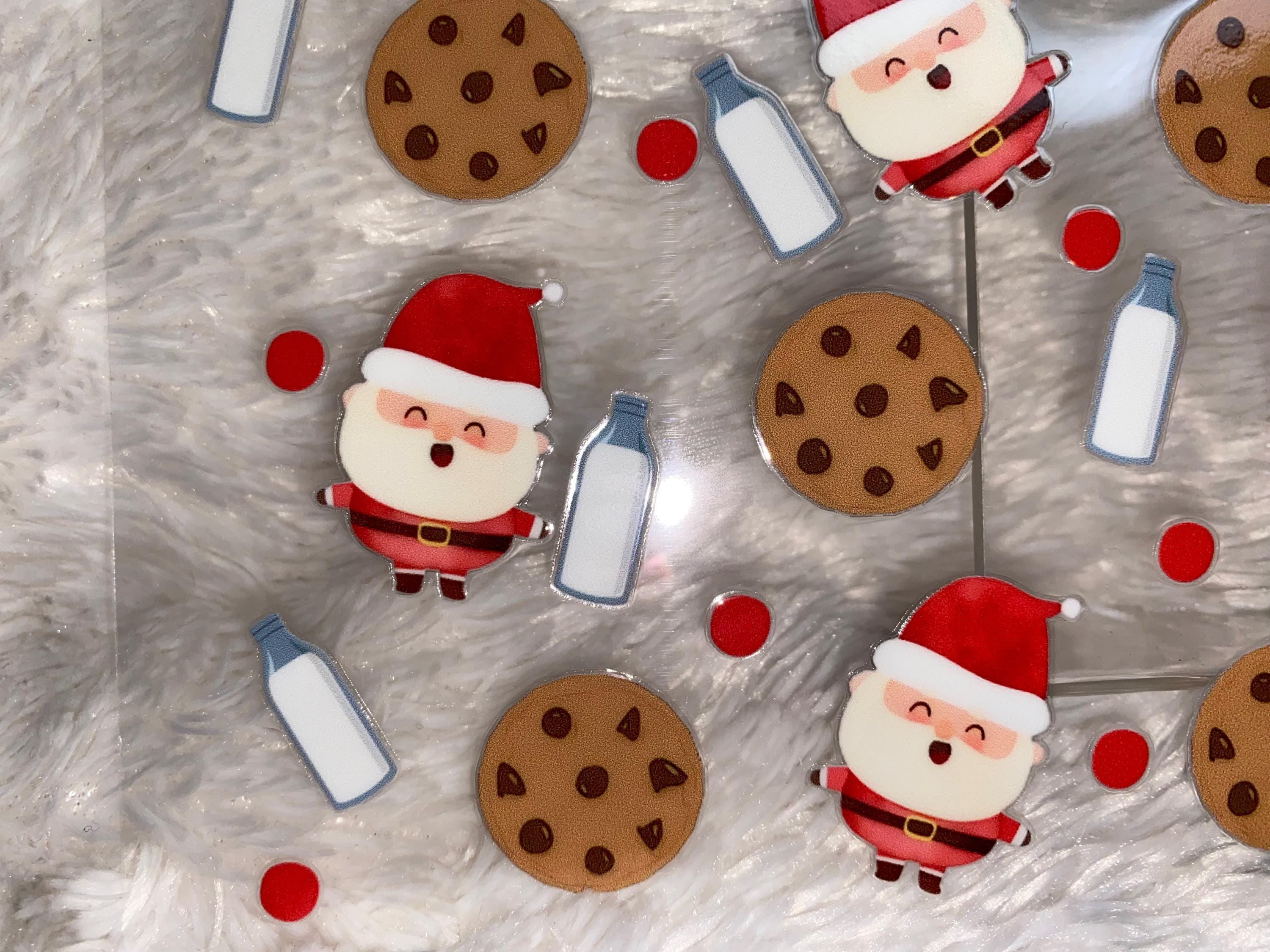 Santa and Cookies UV DTF Wrap: Christmas 16oz Tumbler Design (H4)