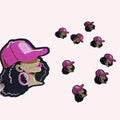 Woman with Baseball Cap Embroidery Patch (2–3.5”)