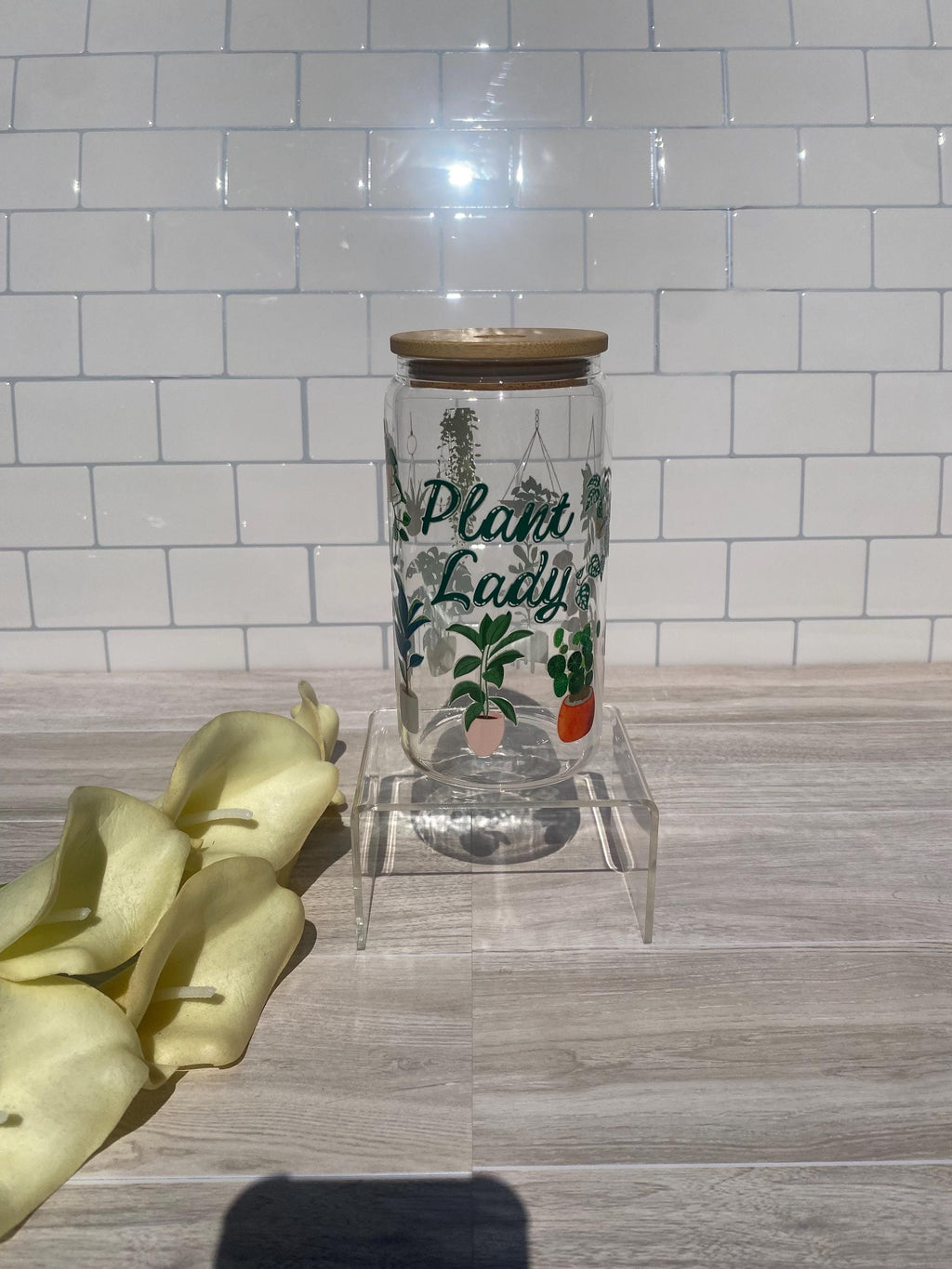 Plant Lady - 16 ounce beer can glass