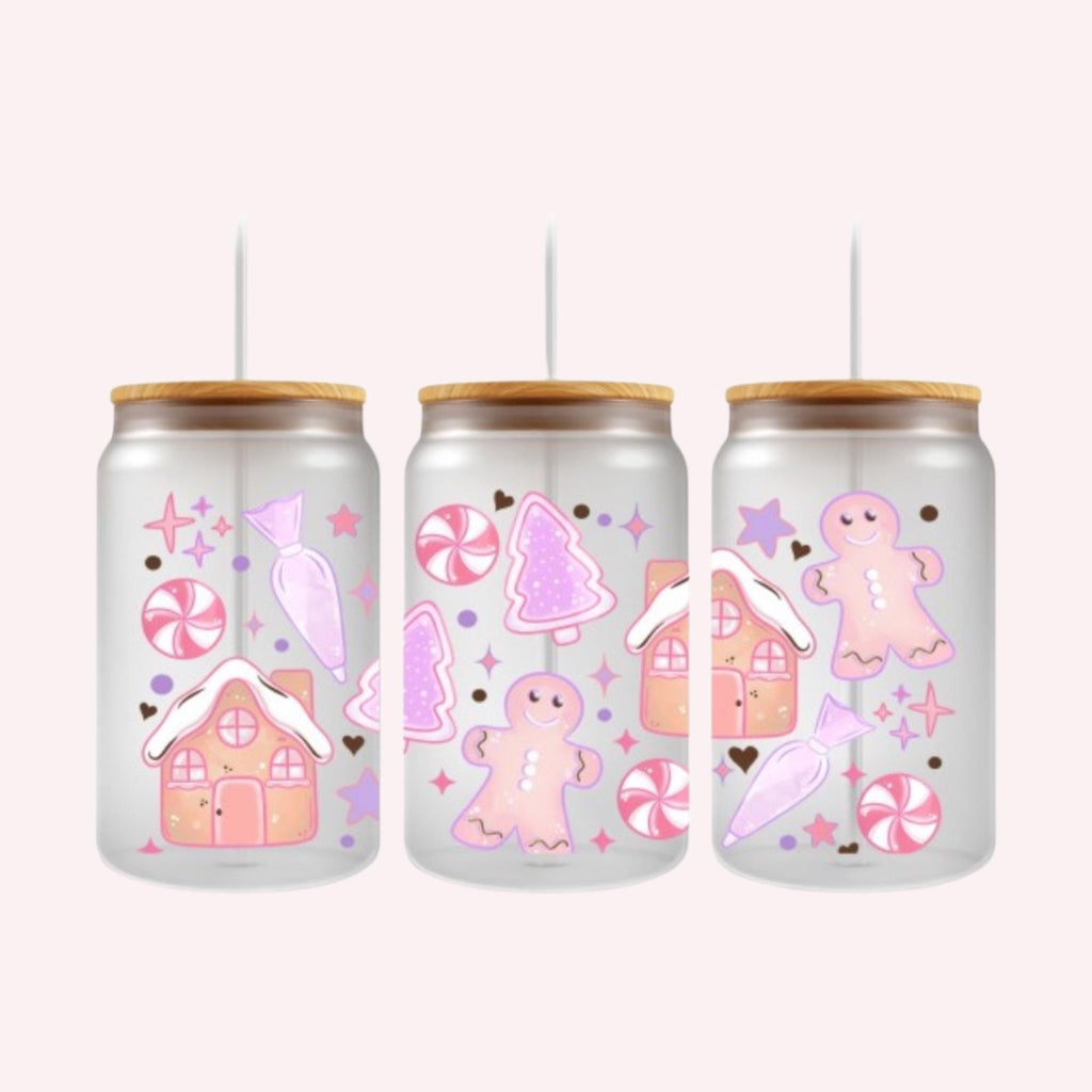Gingerbread Christmas  UV DTF 16oz Tumbler Wrap