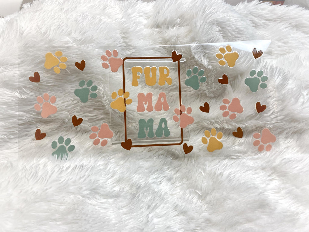 Fur Mama 16oz Tumbler Wrap: Dog Mom Puppy Love UV DTF
