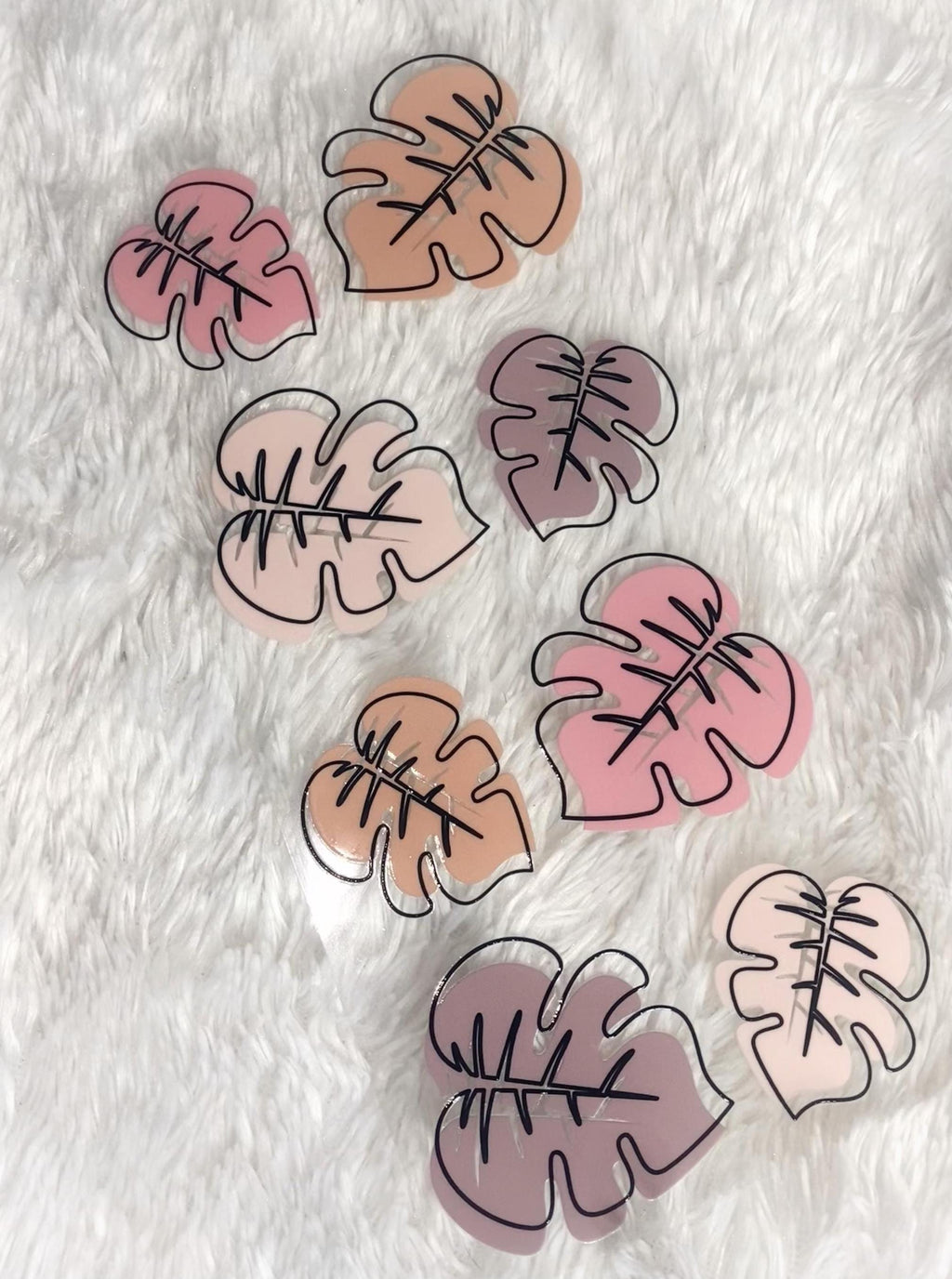 Colorful Pink Monstera UV DTF 16 oz wrap