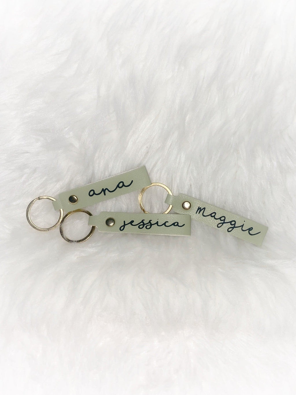 Personalized Name Keychain – Custom Keyring Gift, Customized keychain, Sage Green