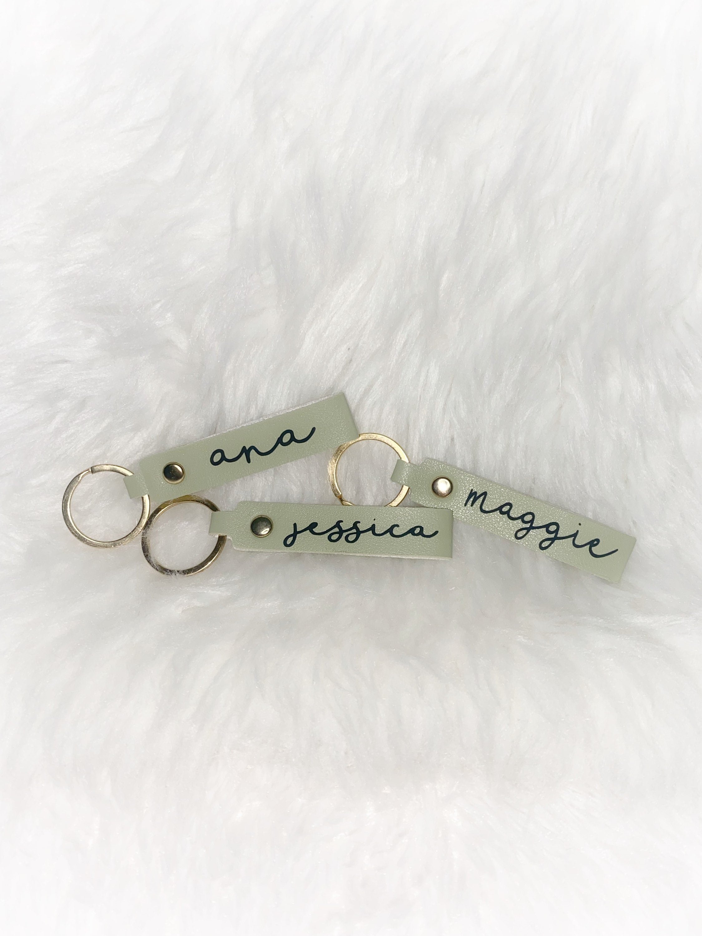 Personalized Name Keychain – Custom Keyring Gift, Customized keychain, Sage Green