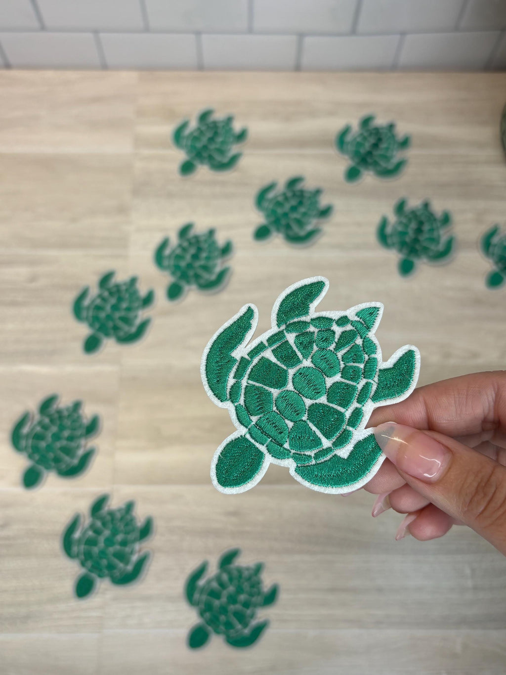 Green Turtle Embroidery Patch | Iron-On Applique (2–4”)