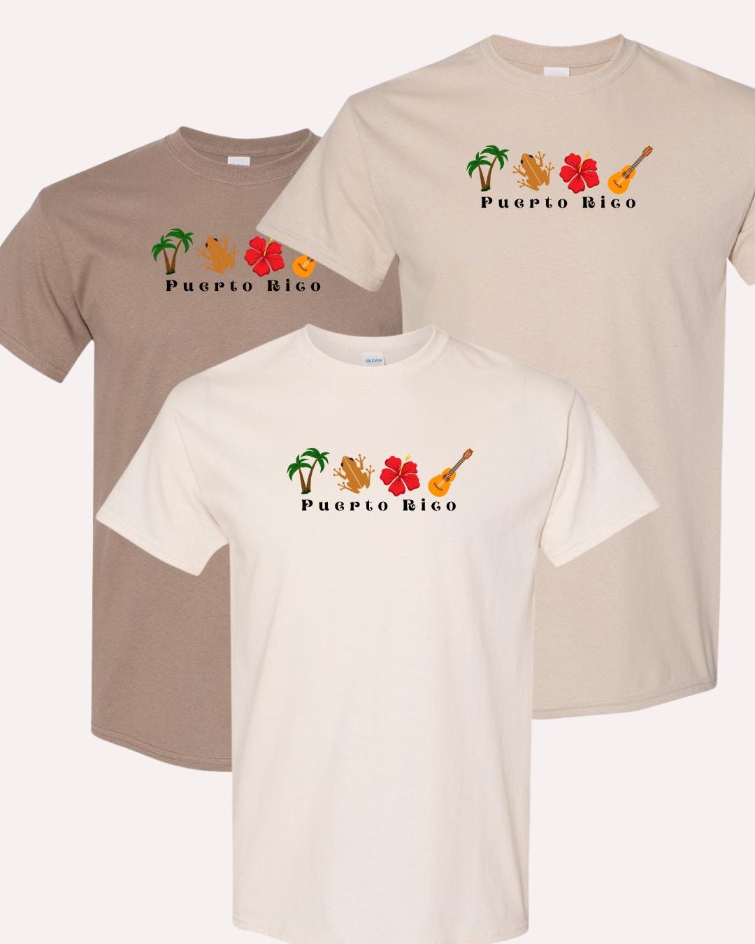 Puerto Rico Graphic T-Shirt: Gildan 5000 Unisex Tee