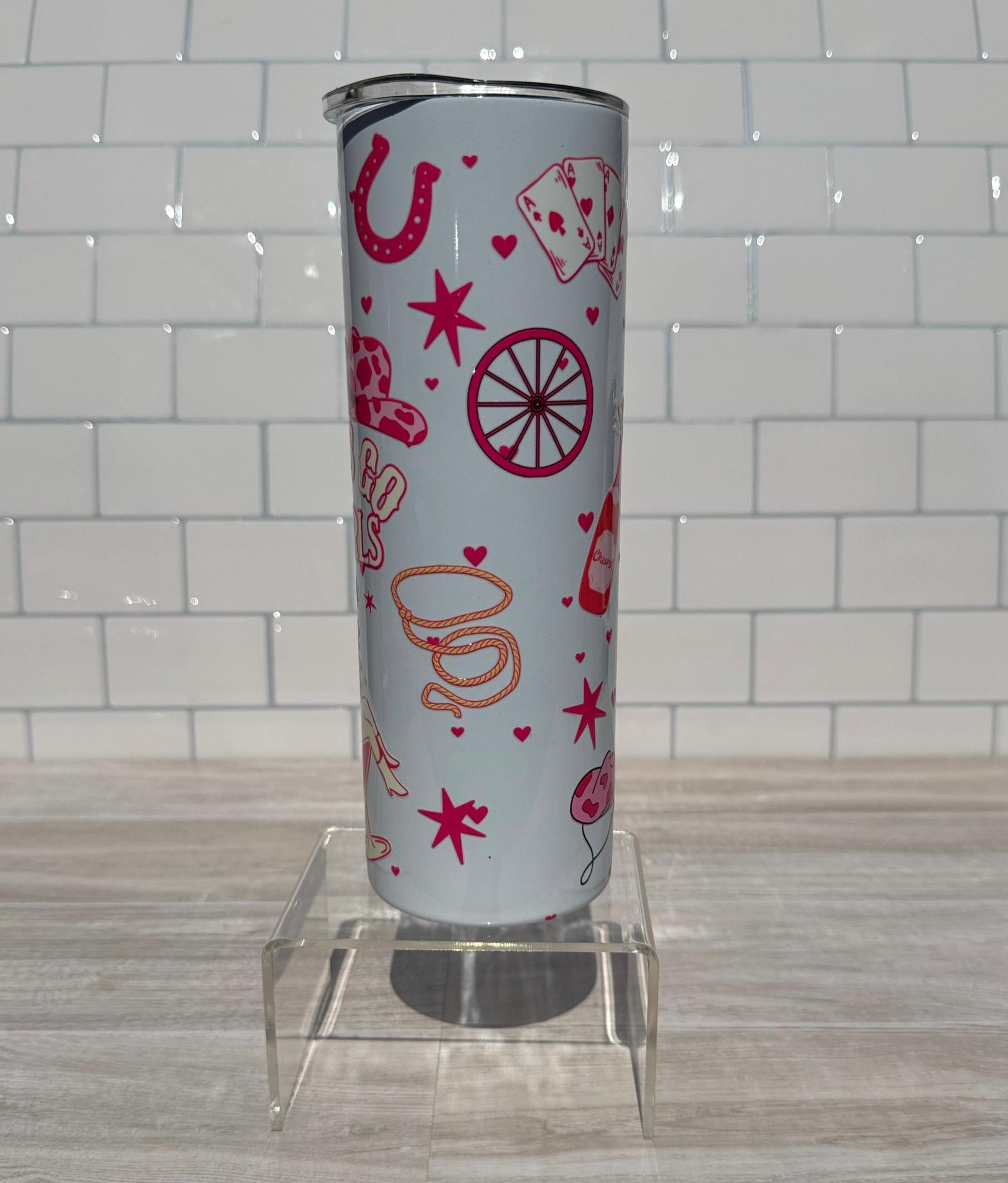 Let’s Go Girls 20oz Tumbler: Pink Cowgirl Bachelorette Party Cup