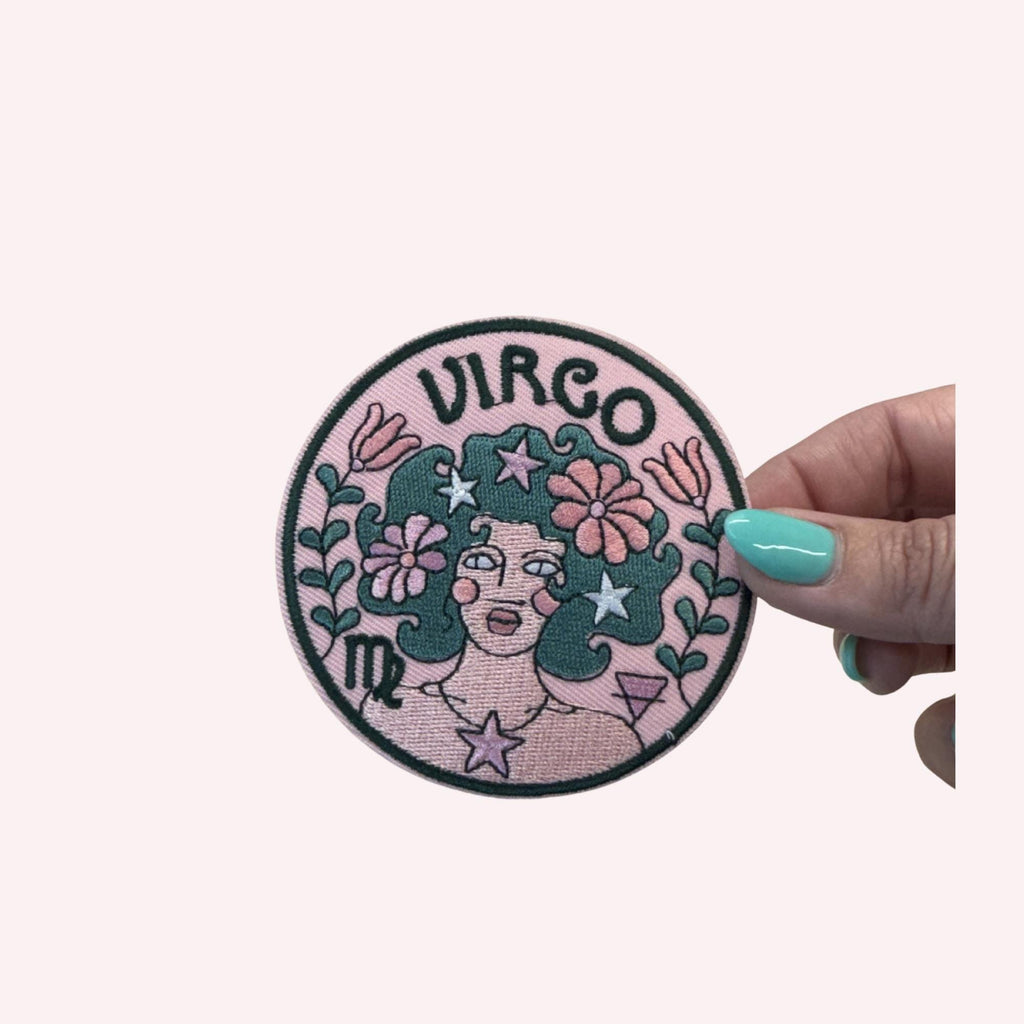 Zodiac Embroidered Iron-On Patch Astrology Star Sign Patch Aries Taurus Gemini Cancer Leo Virgo Libra Scorpio Pisces Patch