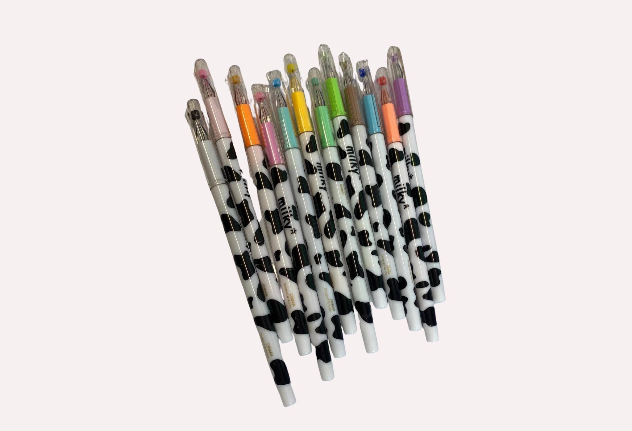 Milky Gel Pens - Smooth Writing - 12 Piece Color Set