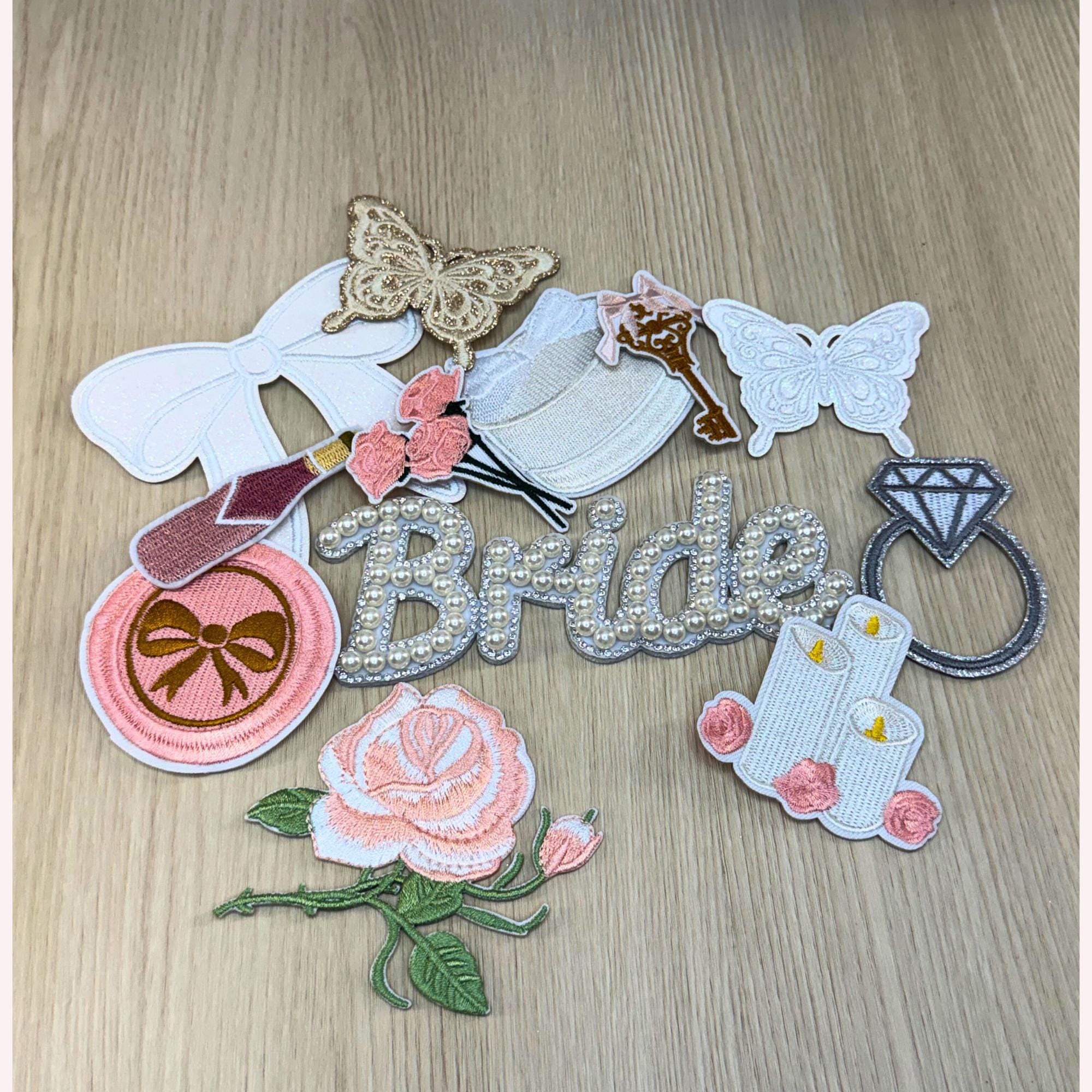 Embroidered Bride Iron On Patch Bundle | DIY Bachelorette Jacket Appliqués