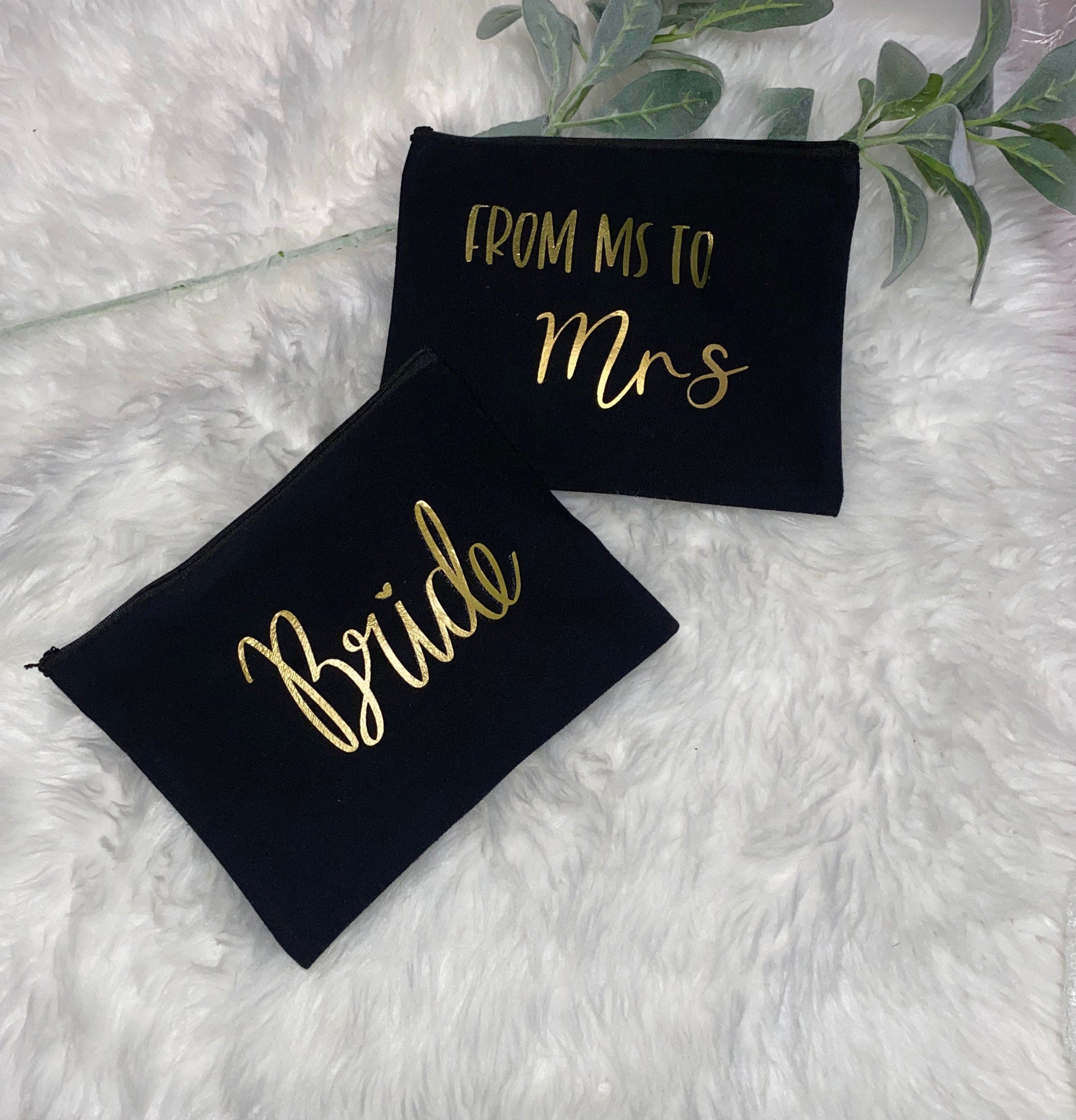 Bride Cosmetic Bag – Canvas pouch with Engagement Ring Design