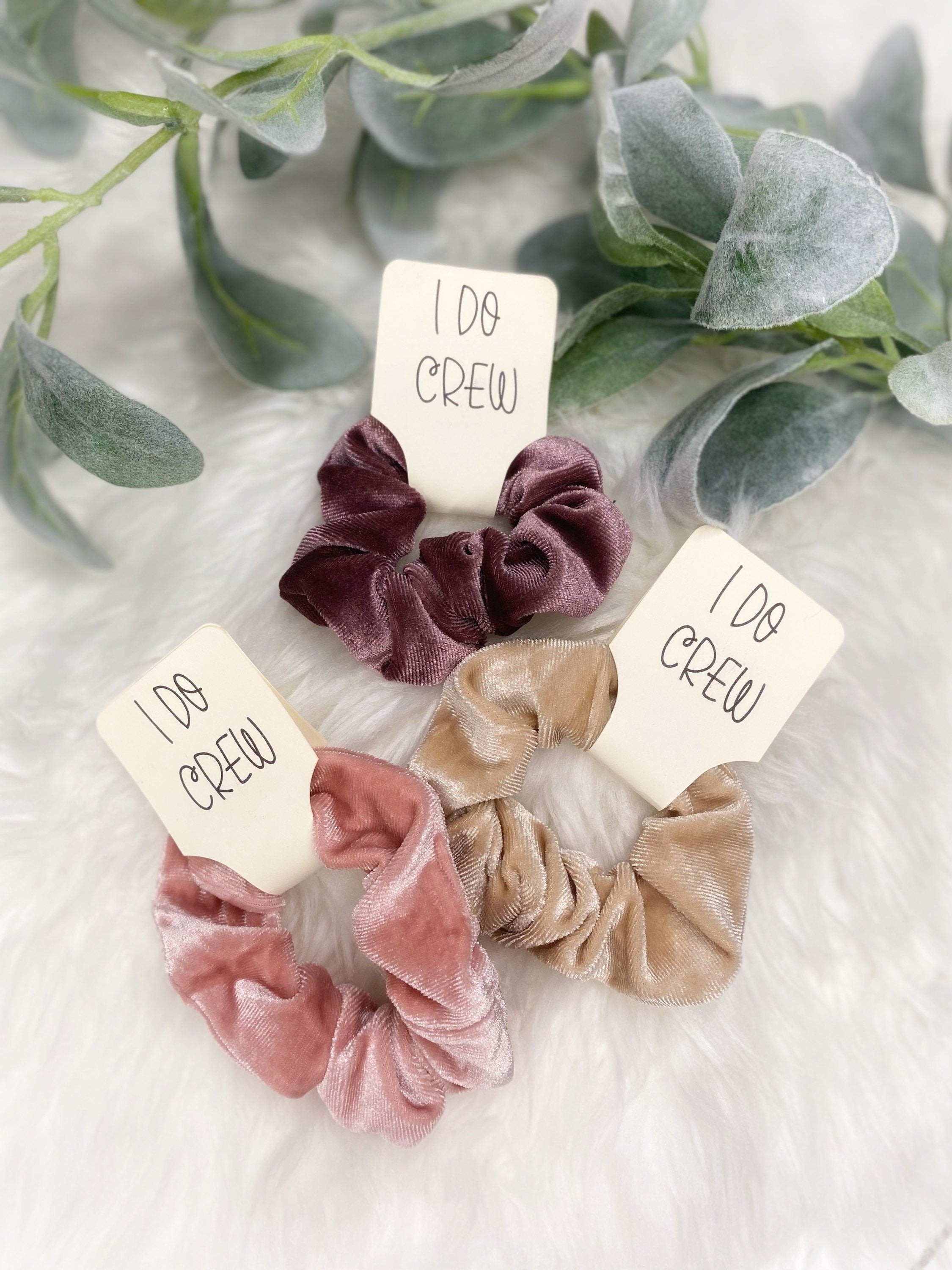 Blush Velvet Hair Ties: Bridesmaid Favors, I Do Crew