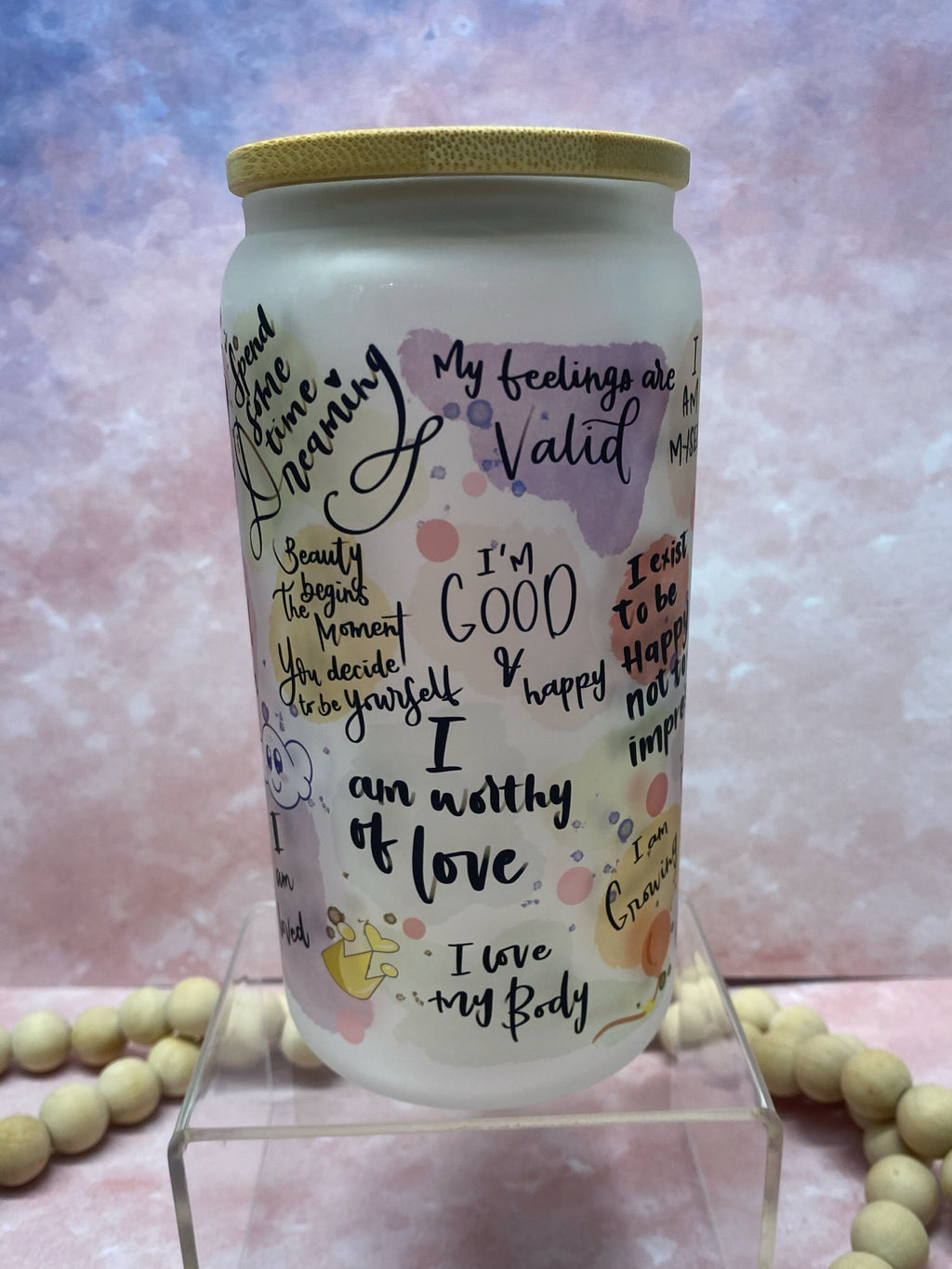 Self Love - Frosted Beer Can Glass