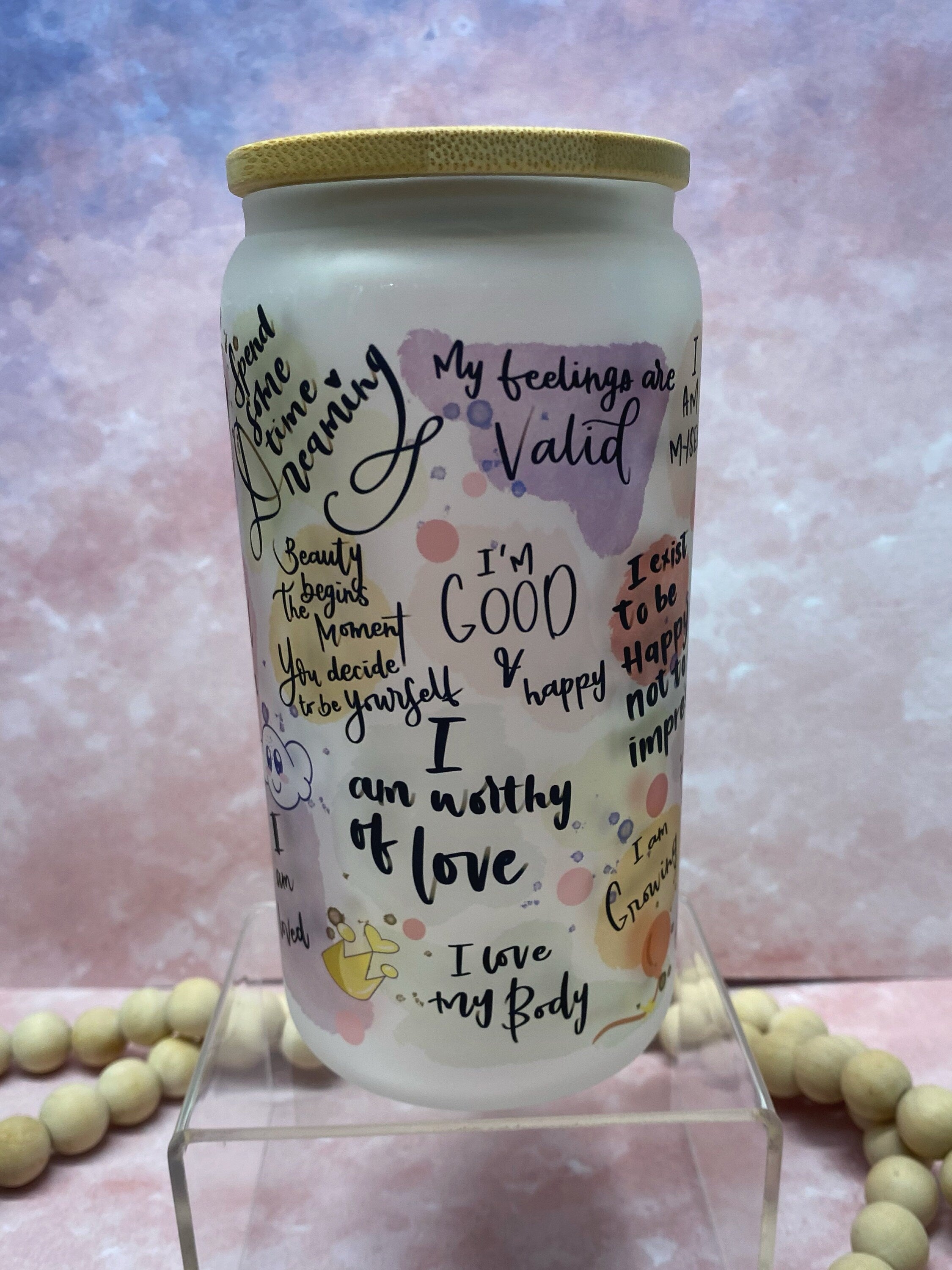 Self Love - Frosted Beer Can Glass