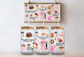 Sweet Treats UV DTF Wrap: 16oz Glass Can, Bakery Design