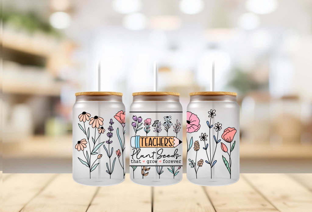 Teacher Appreciation 16oz Cup Wrap: Plant Seeds Design