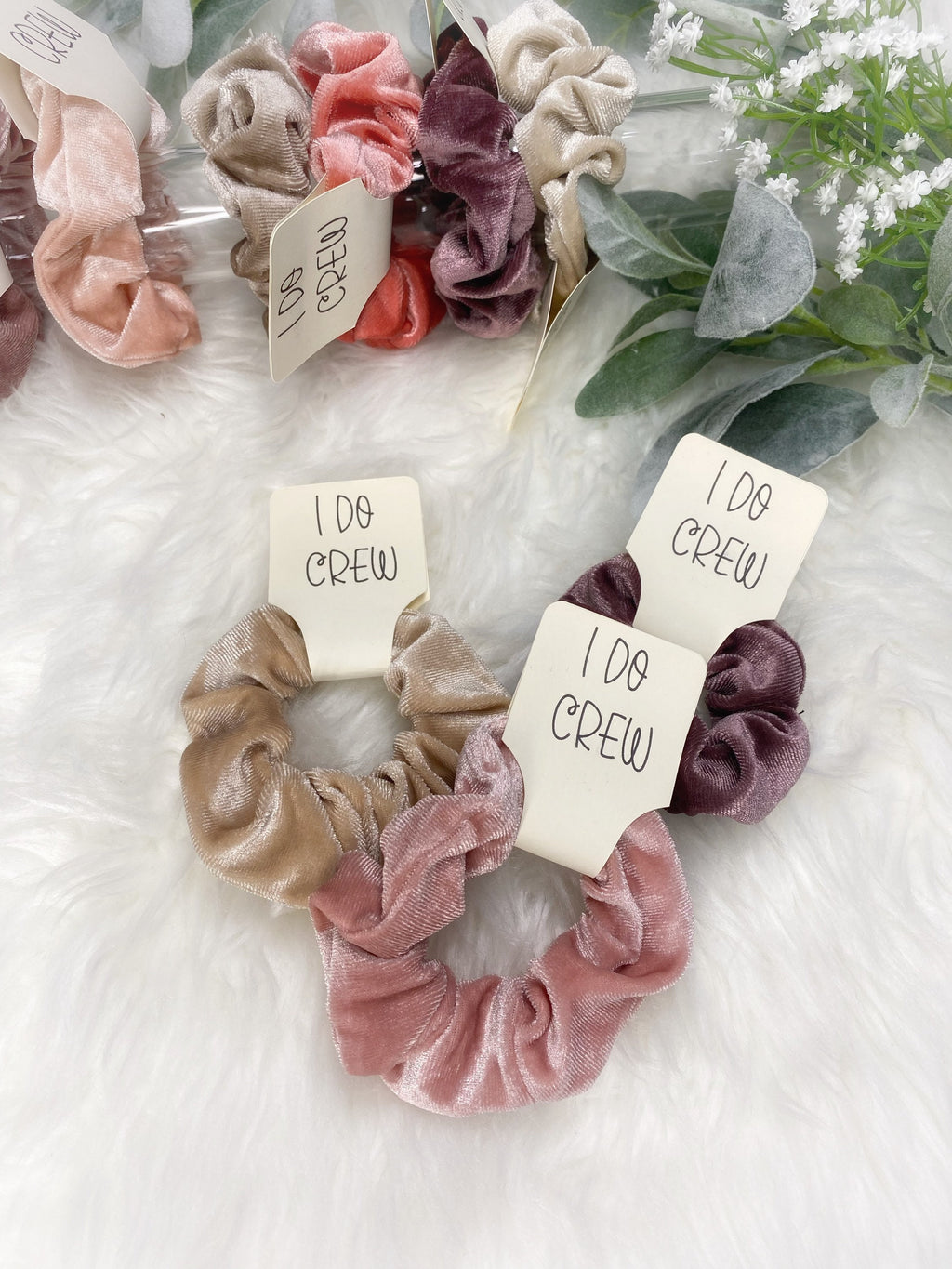 Blush Velvet Hair Ties: Bridesmaid Favors, I Do Crew