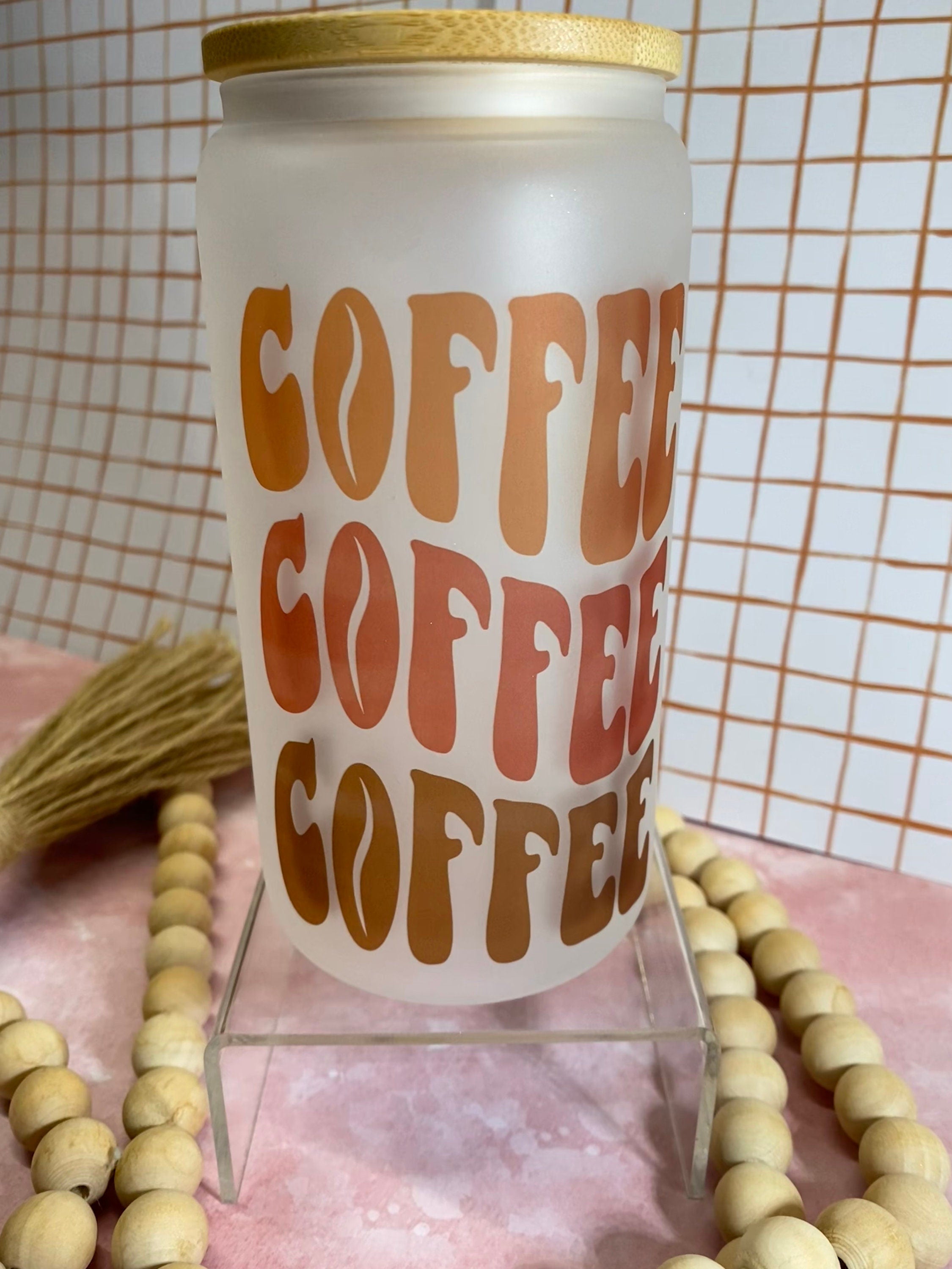 Coffee Frosted Beer Can Glasses